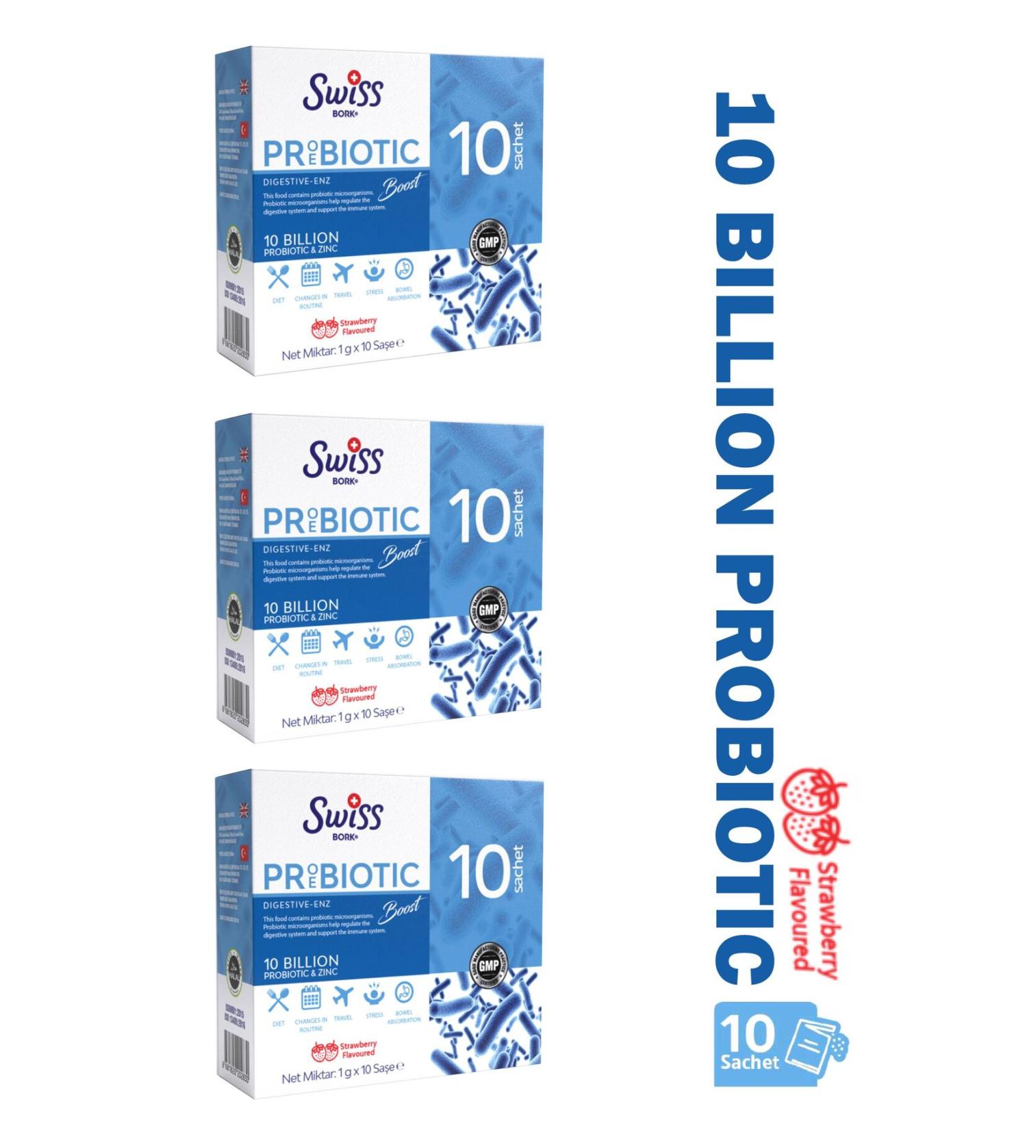 Bork Swiss Natural Bork Probiotic 10 Sachets 3 BOXES