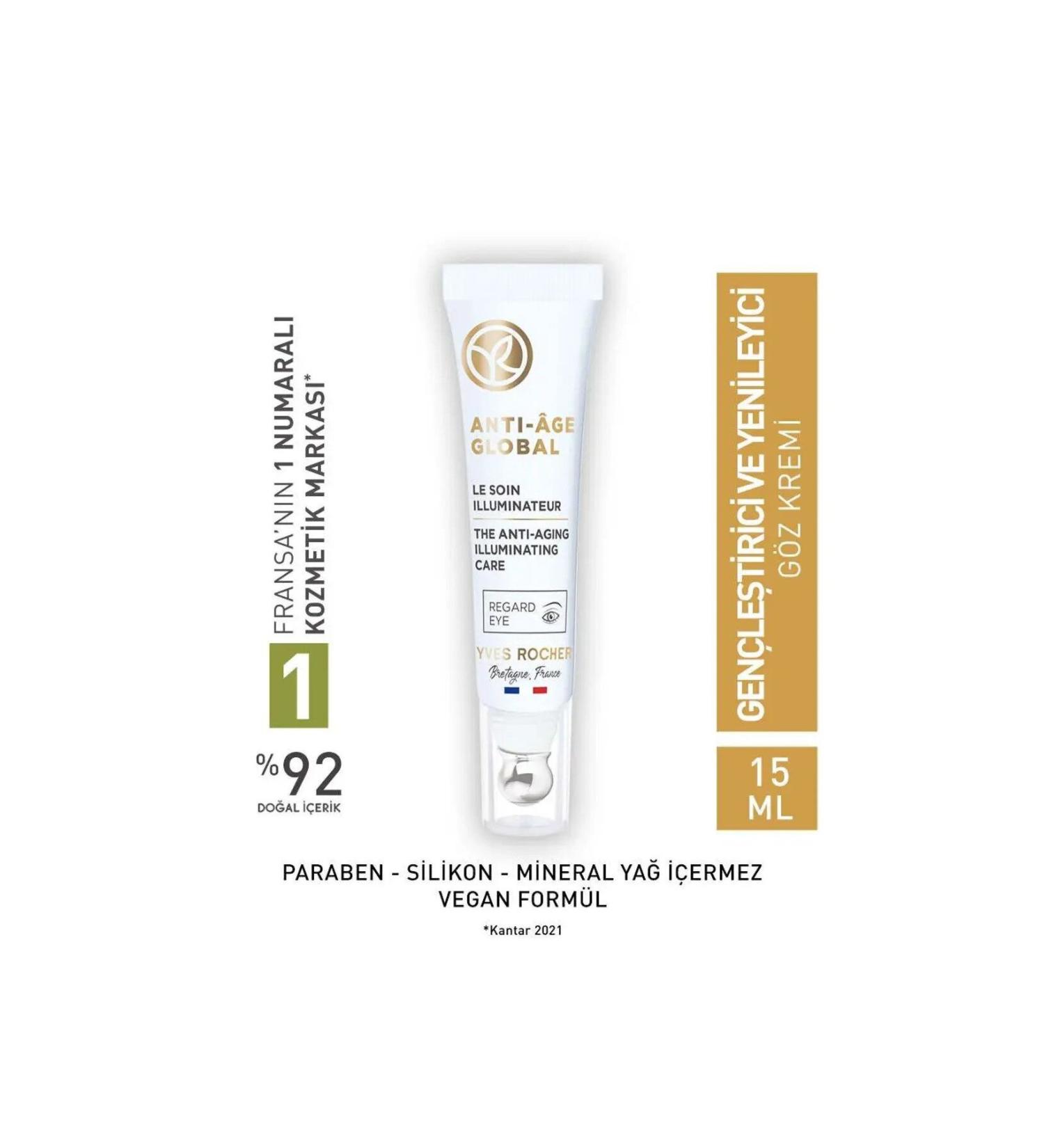Yves Rocher Anti-Age Global Renewing Anti-Aging Stem Cell Eye Cream with Caffeine & Vitamin E 15ml SH NEE516 - Buy Online on GoSupps.com