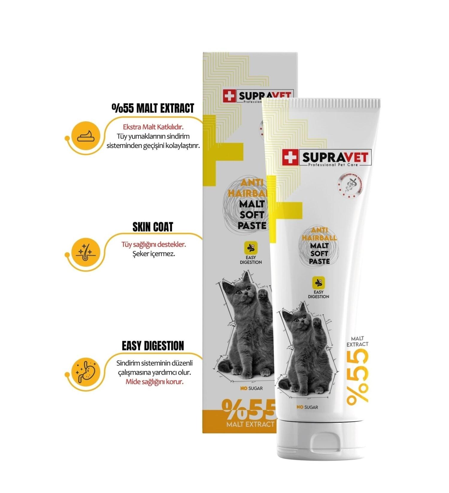 Supravet Anti Hairball Malt Paste for Cats 100 G - Buy Online on GoSupps.com