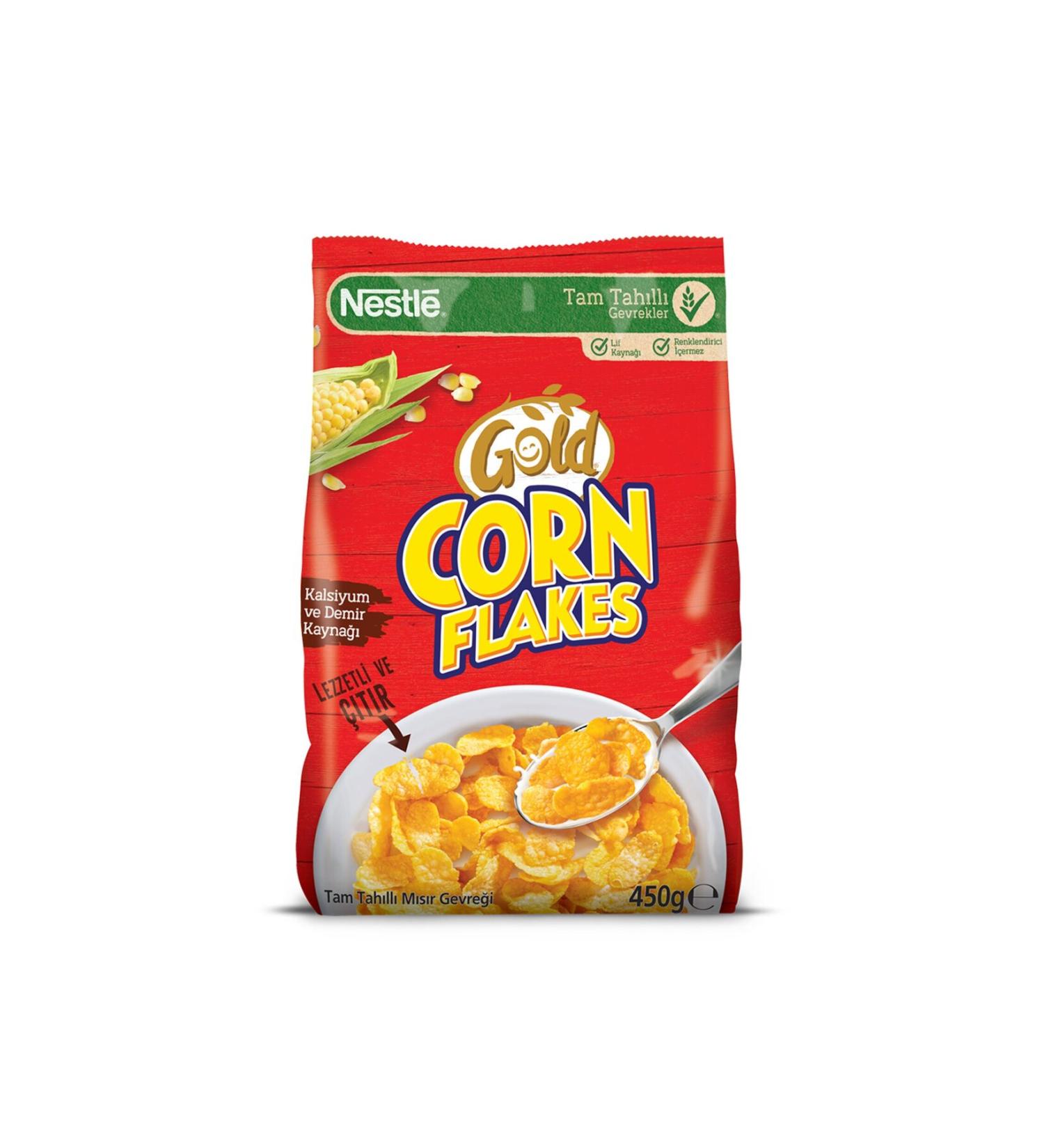 Nestle Gold Corn Flakes Whole Grain Corn Flakes 450 Gr