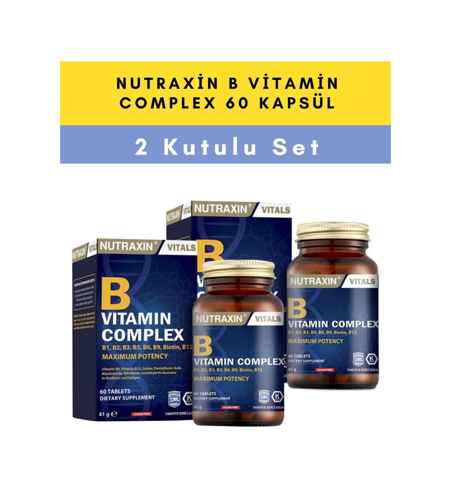 Nutraxin B Vitamin Complex 60 Capsules - 2 BOXED SET