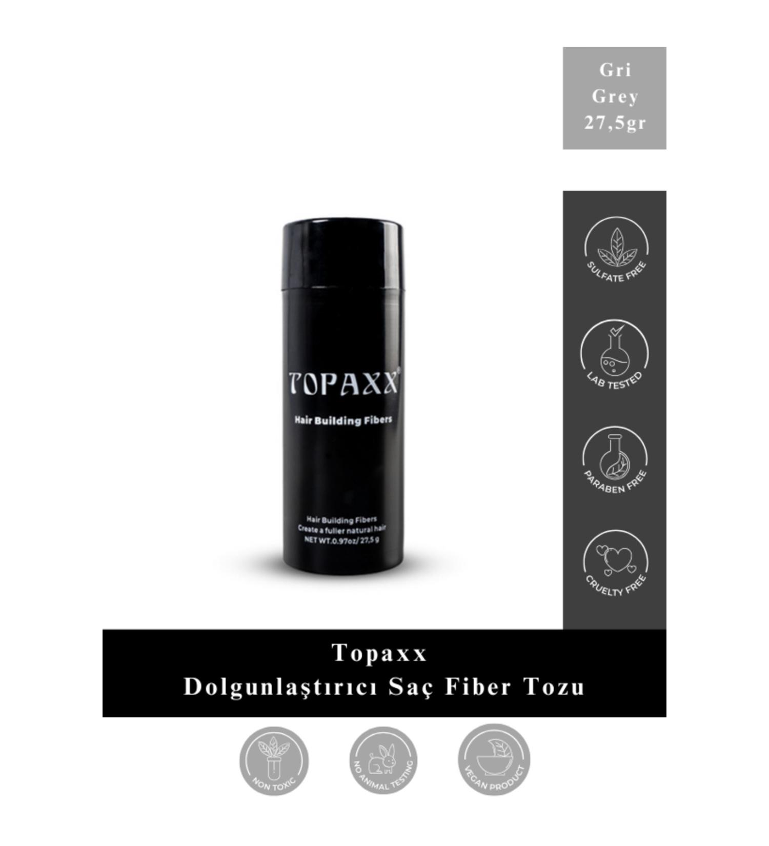 Topaxx Grey/grey Volumizing Hair Fiber Topical Powder 27.5 gr - Buy Online on GoSupps.com