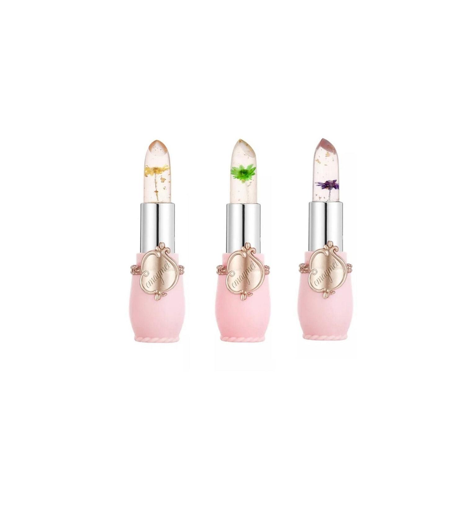 Lesvip's 3 Pieces Floral Lipstick Long Lasting Lip Balm Moisturizing Effective Lip Gloss Lipstick No.4 5 6 - Buy Online on GoSupps.com