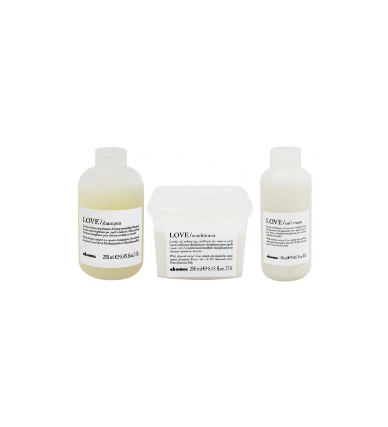 Davines care set Love Curl Shampoo 250 Ml + Cream 250 Ml + Lovely Curl Cream 150 Ml