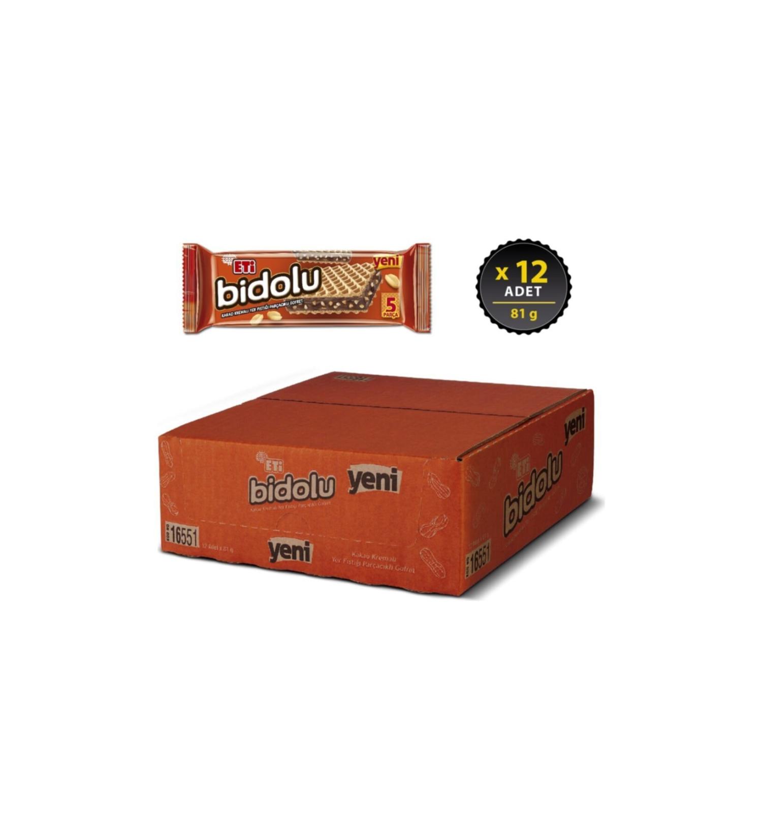 Eti Bidolu Cocoa Peanut 81 Gr X 12 Pieces