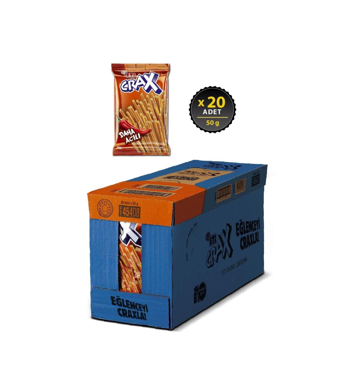 Eti Crax Hot Stick Cr. 50gr X 20 Pieces