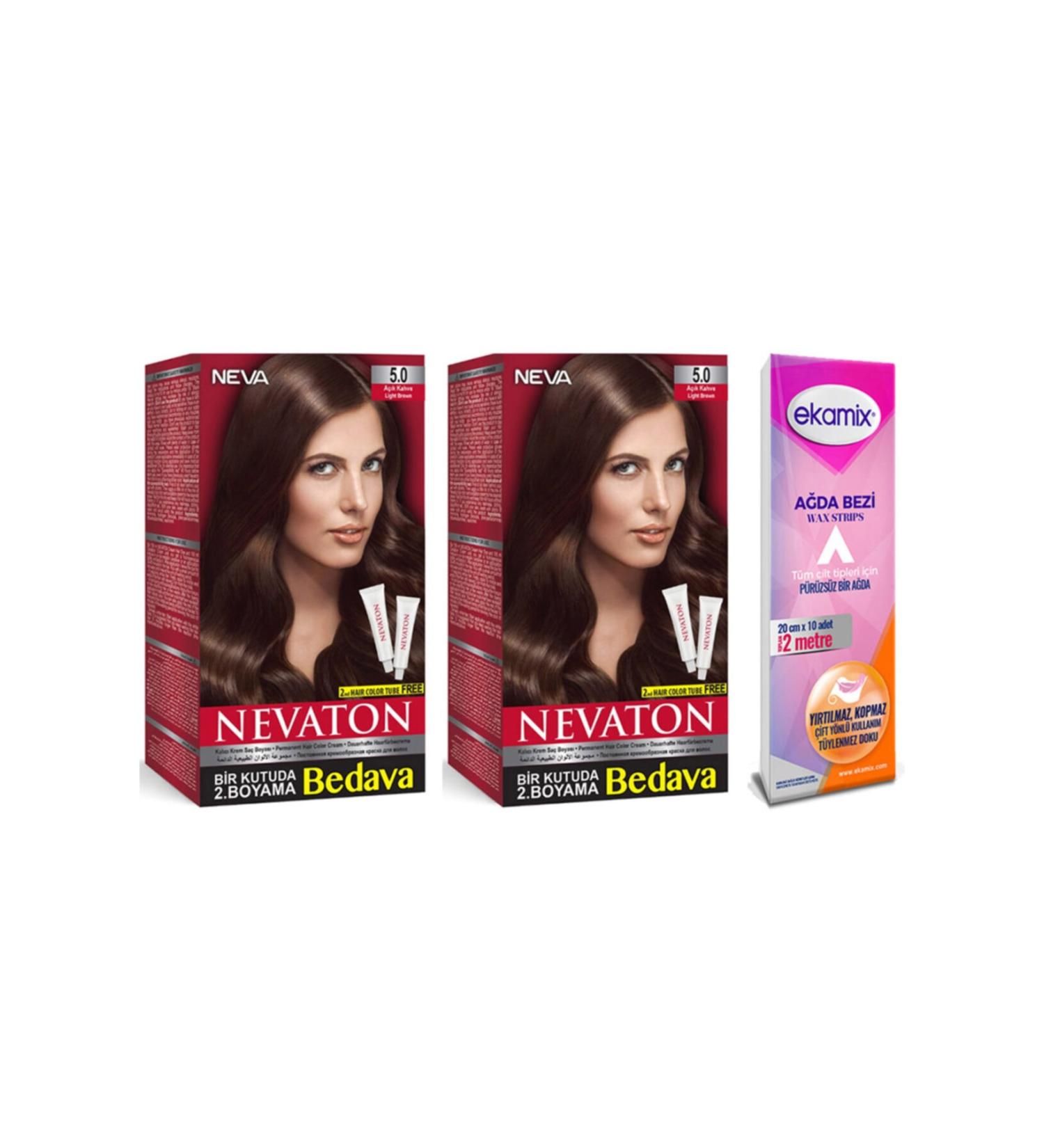 Nevaton Hair Dye 5.0 Light Brown 2 Pieces