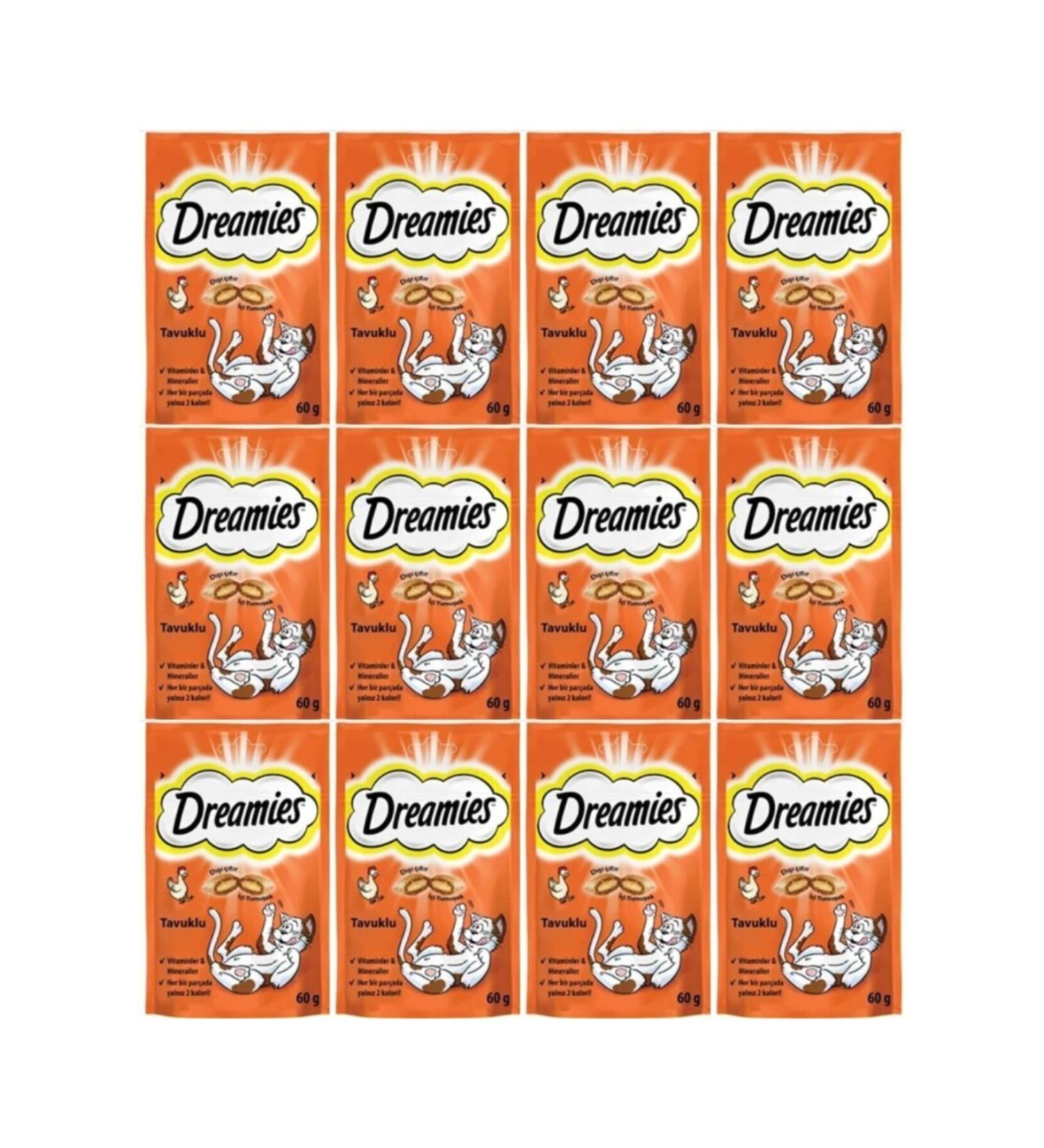 Dreamies Cat Reward Food Chicken 60 gr 12 Pieces