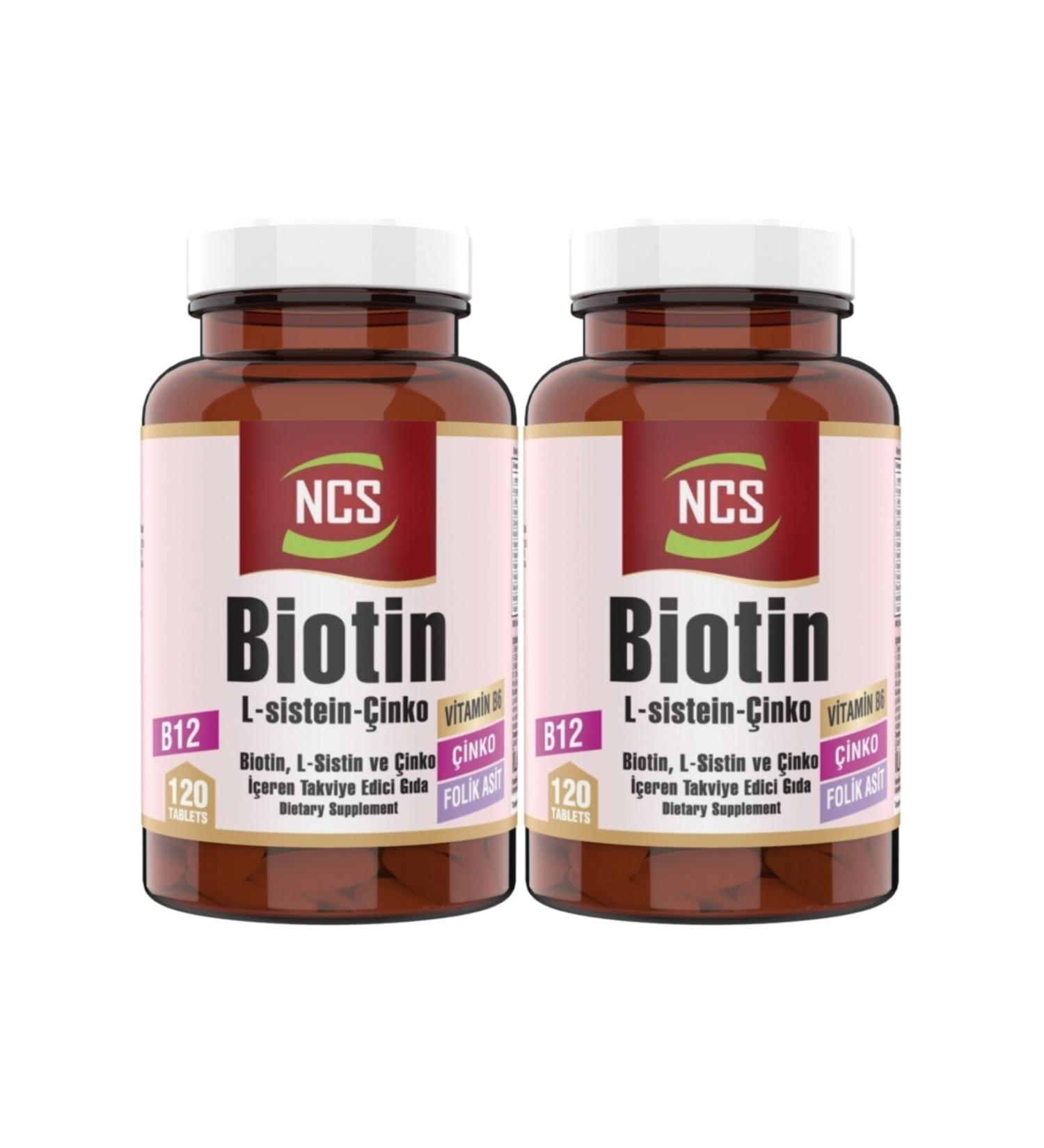 Ncs Biotin 2500 Mcg 120 Tablets L Cysteine Zinc 2 Boxes 240 Tablets Vitamin B12 Folic Acid