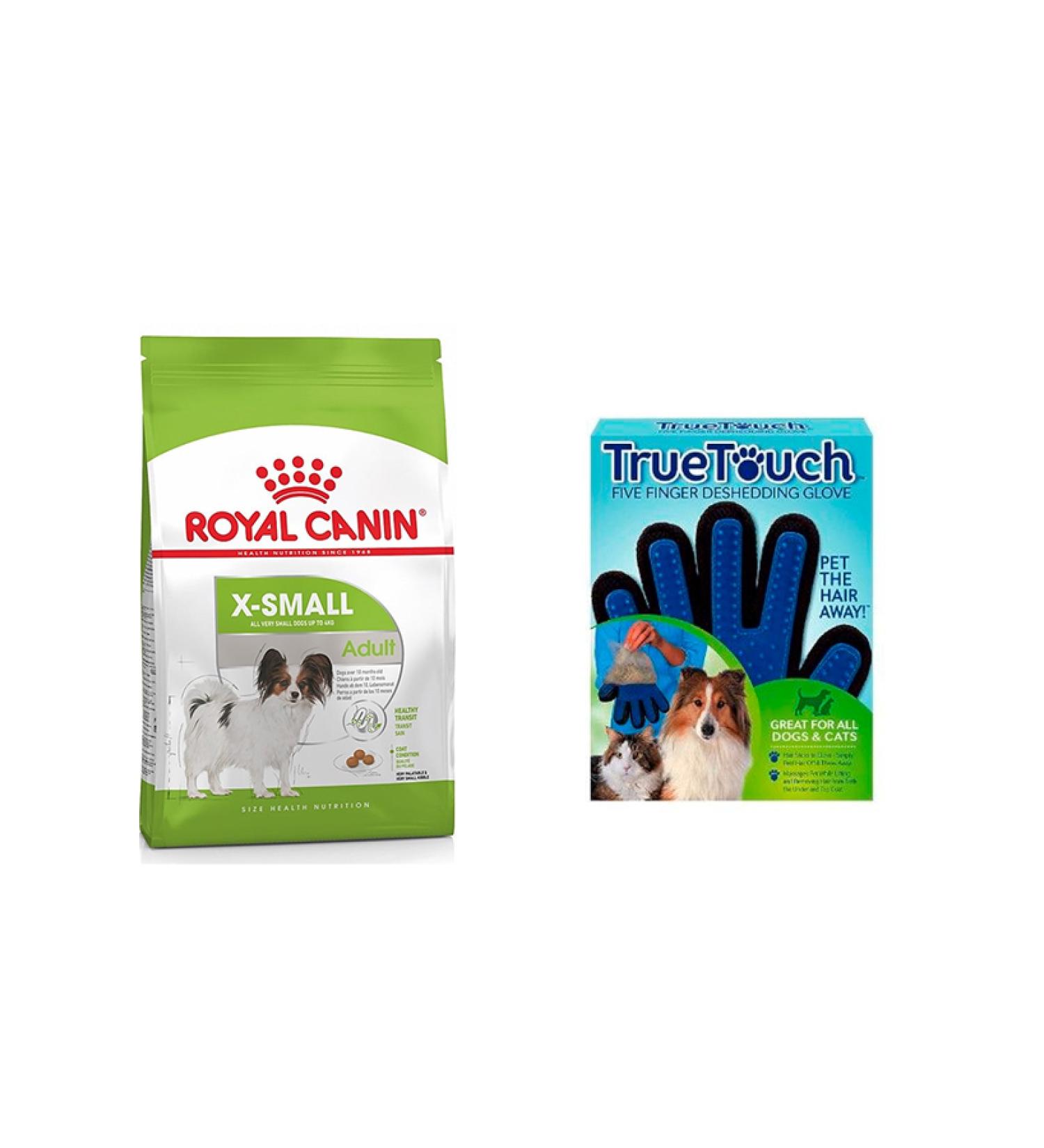 Royal Canin Adult Xsmall Dog Food 1.5 Kg + Hair Collection Glove (original)
