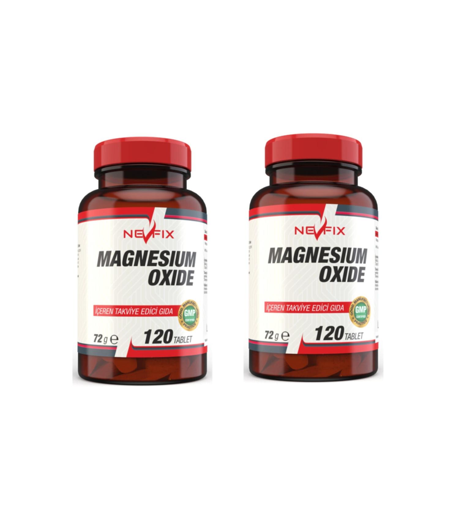 Nevfix Magnesium Oxide Magnesium 250 mg 120 Tablets 2 Boxes 240 Tablets