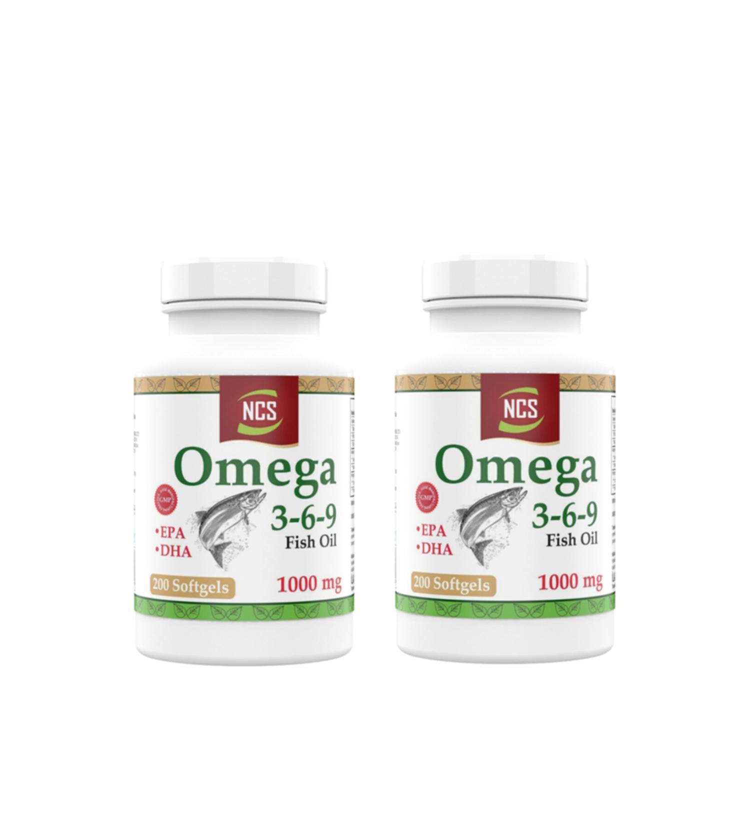 Ncs Omega 3 6 9 Fish Oil 1000 mg 200 Capsules X 2 Box 400 Capsules