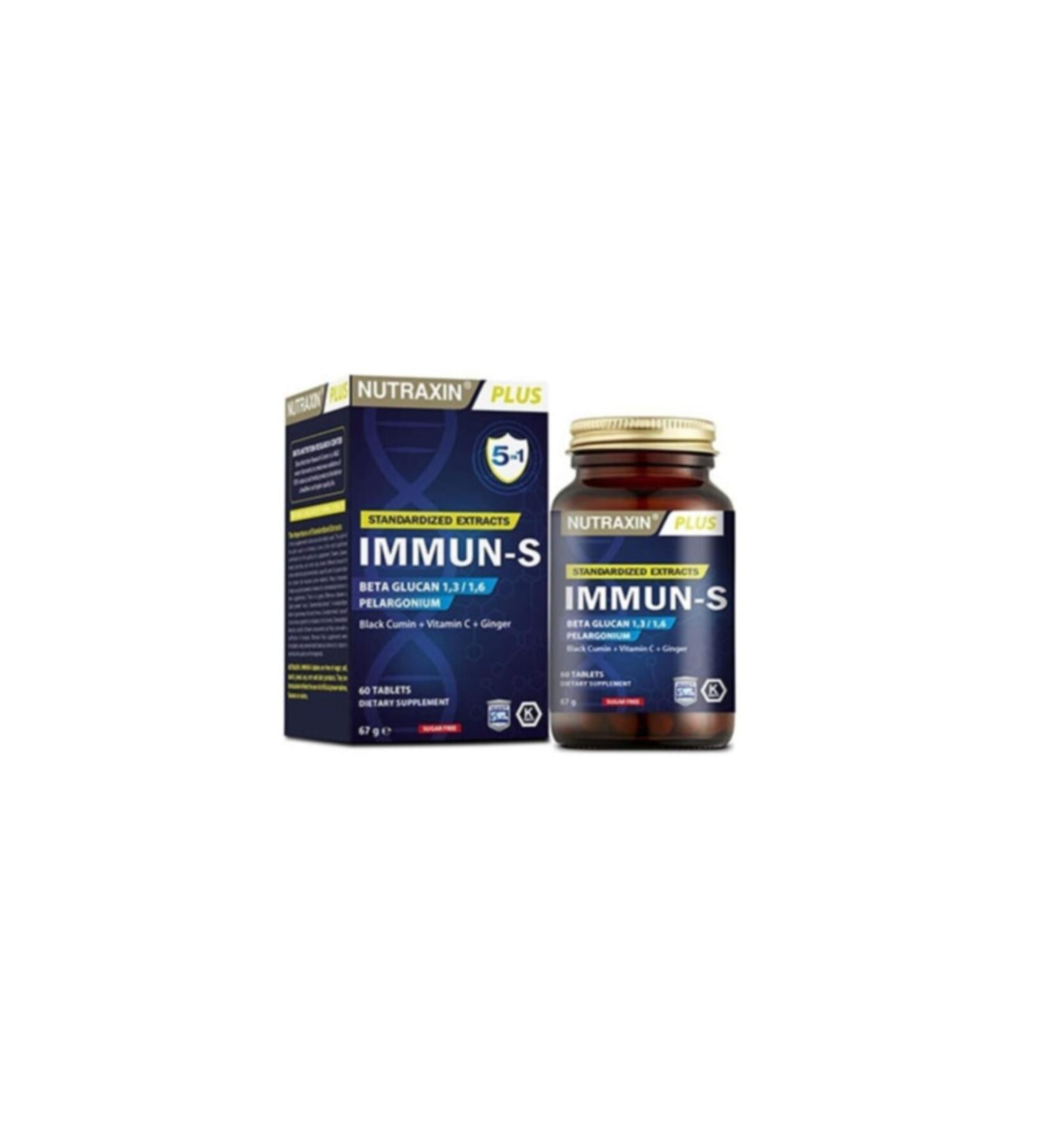 Nutraxin Food Supplement Immun-s 60 Tablets