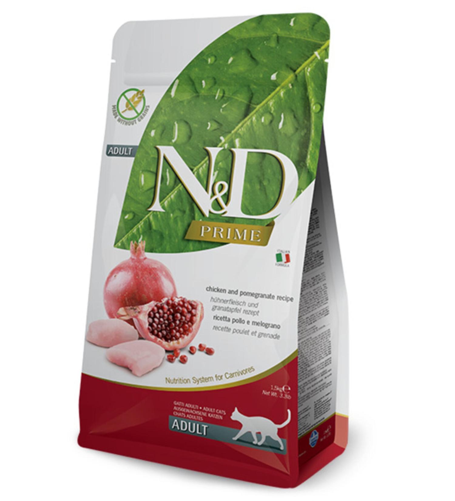 N & D Prime Grain-Free Chicken and Pomegranate Adult Cat Food 1.5 Kg