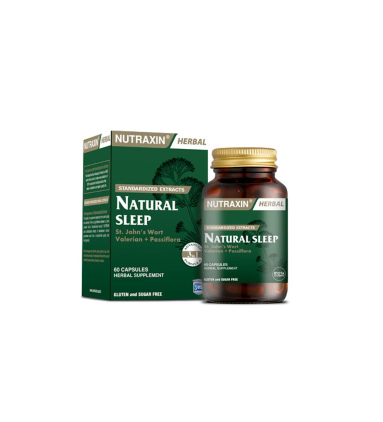 Nutraxin Naturel Sleep Glass Bottle 60 Capsules
