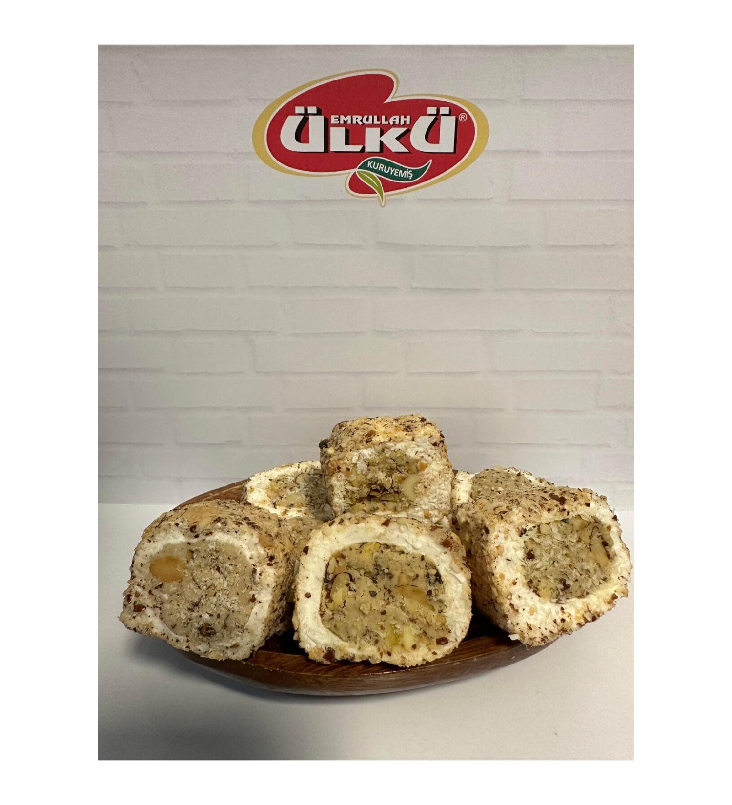 LK NUTS SPECIAL ALMOND PASTE WRAPPED ROLL TURKISH DELIGHT 1KG