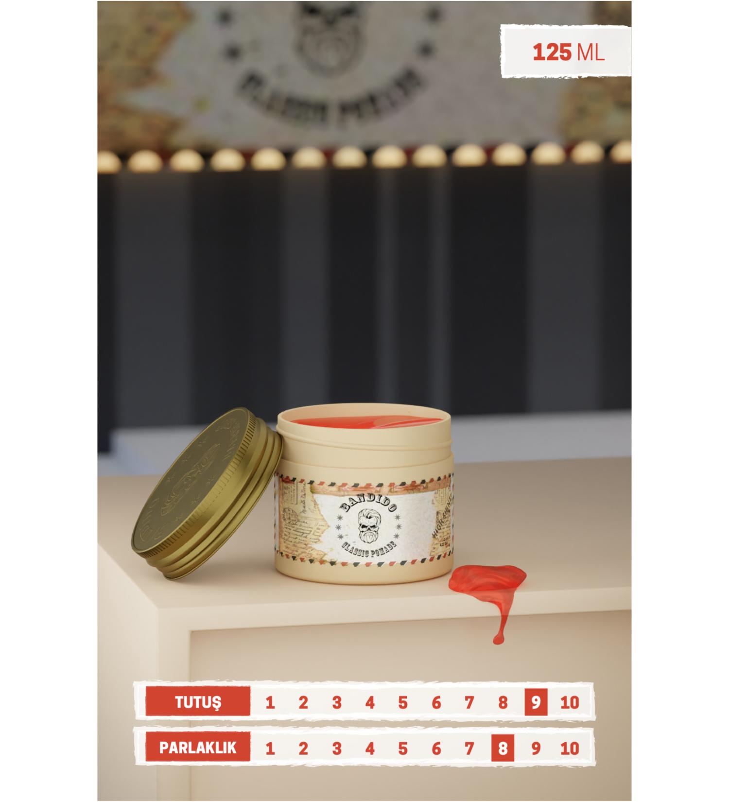 BAND DO Classic Pomade 125 ml / Medium Hold Shiny Natural Looking Hair Styling Cream Wax