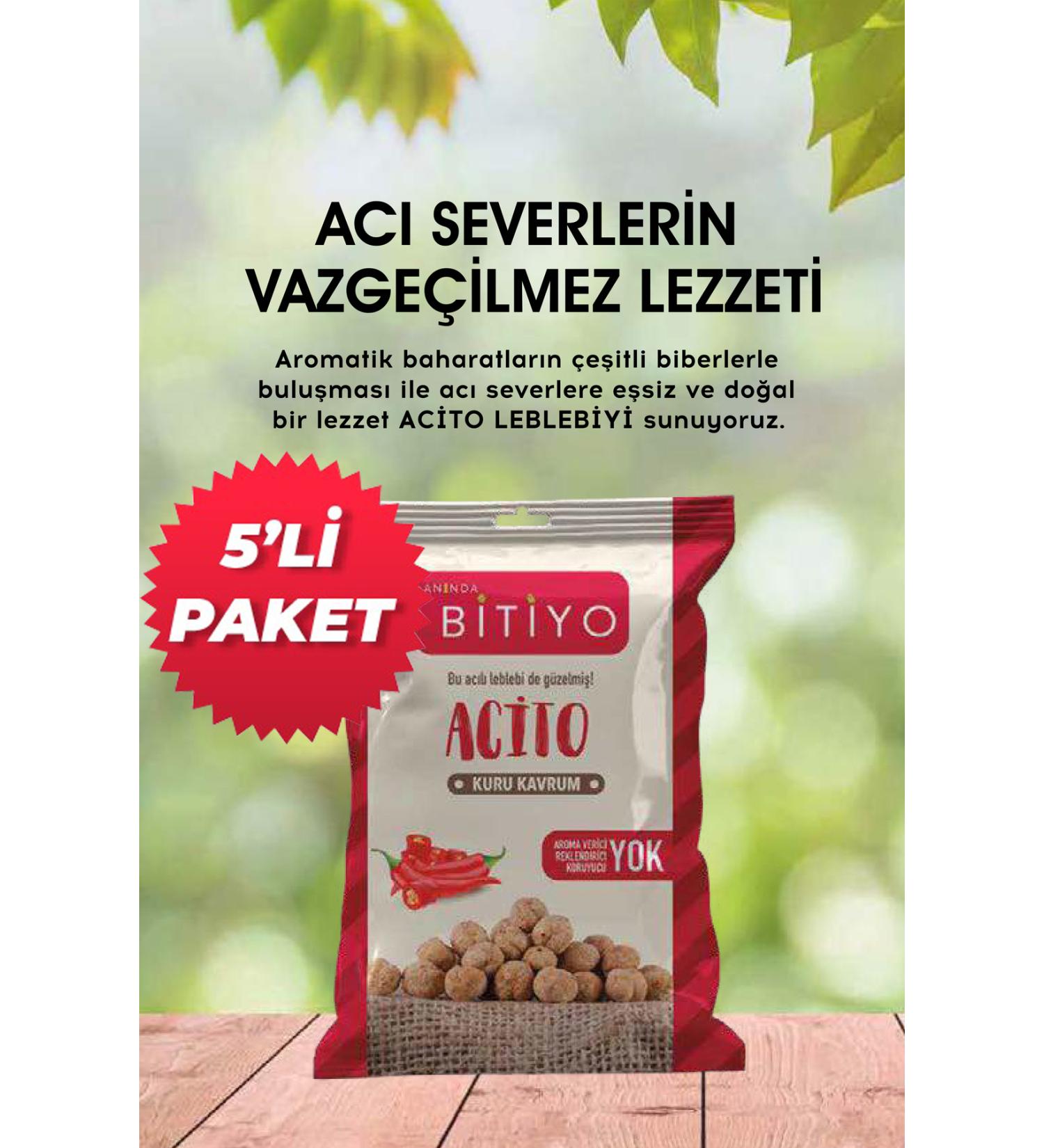 INSTANTLY FINISHED Acito Chickpea 0 Natural Dry Roasted Chickpea 75 Grams X 5 (Does not contain Flavor Colorant Preservative)