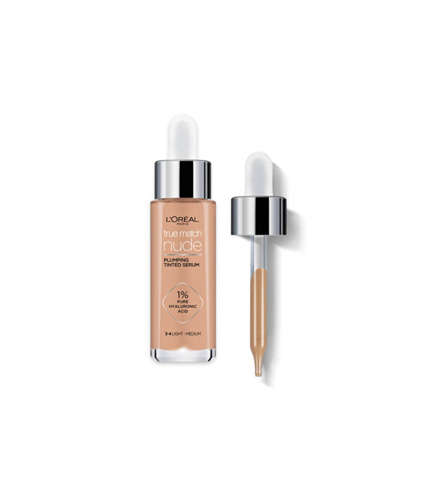 L'Oreal Paris Nude Foundation Serum 3-4 Light Medium