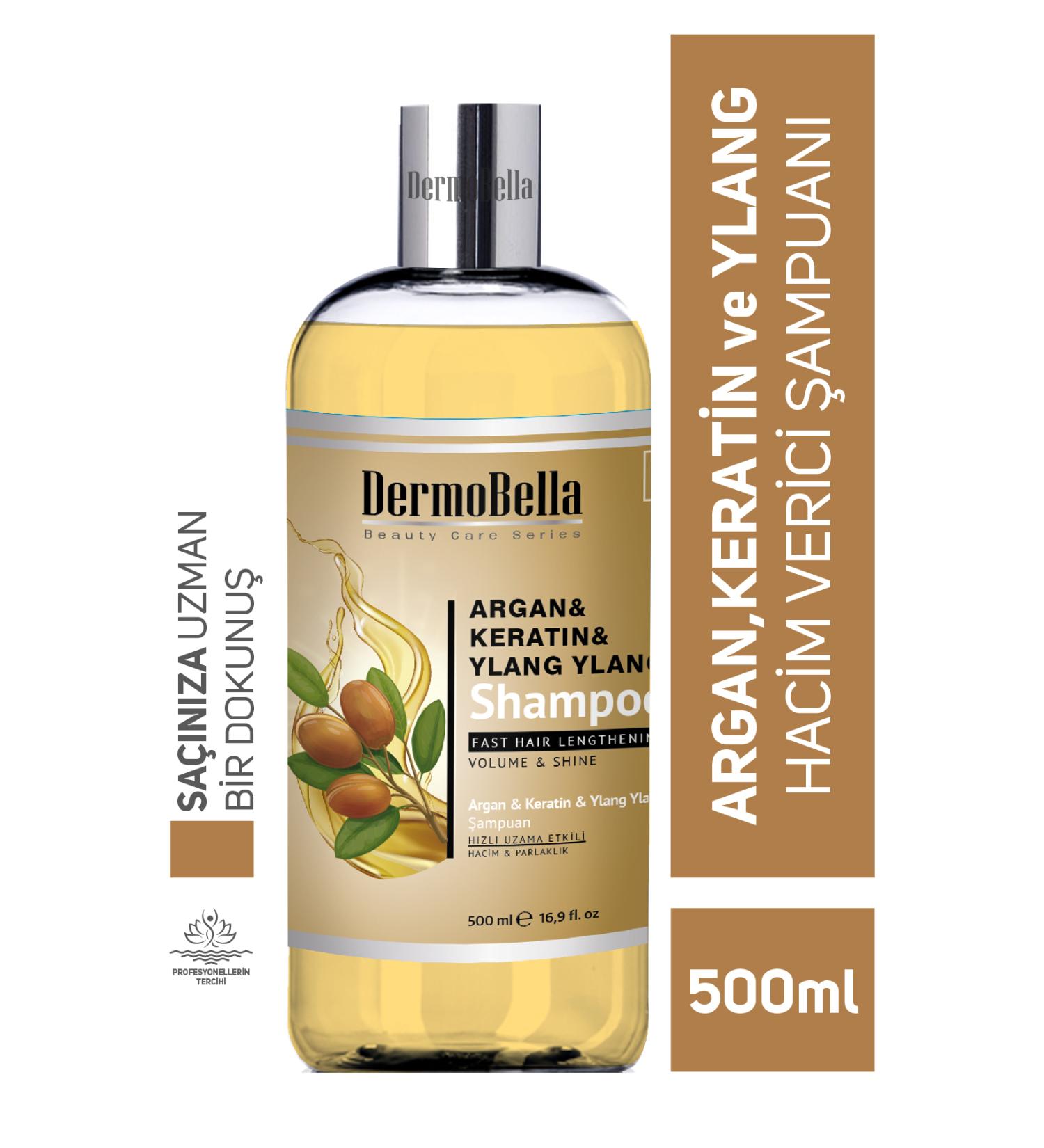 DERMOBELLA Argan & Keratin & Ylang Ylang Essence Shampoo 500 ml - Buy Online on GoSupps.com
