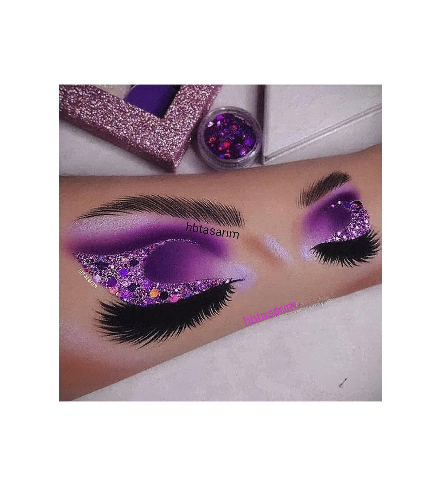 hbtasarim Gel glitter eyeshadow purple