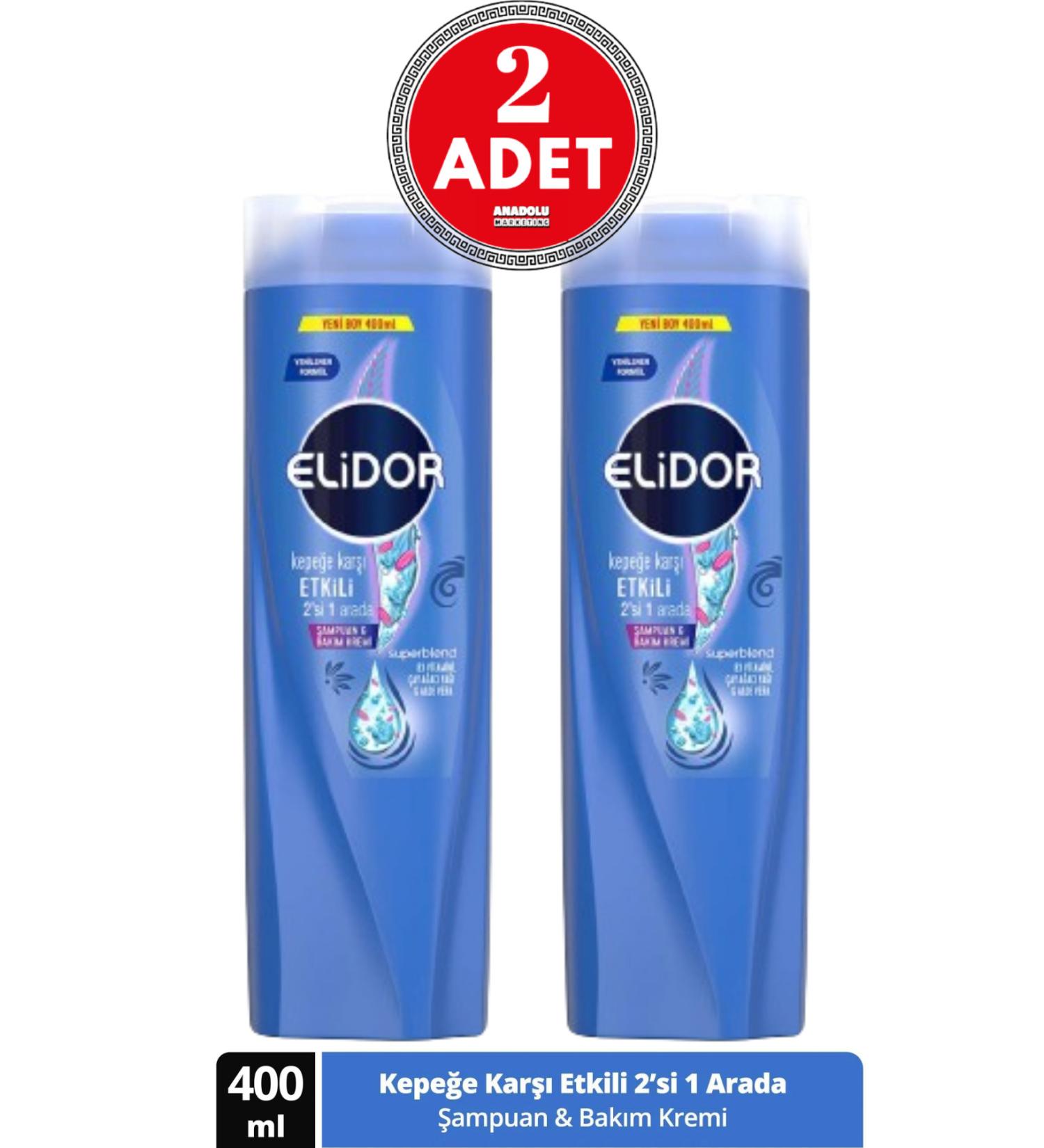 Elidor Superblend Shampoo and Conditioner Anti-Dandruff Effective 2 in 1 400 ml 2 PIECES - Buy Online on GoSupps.com