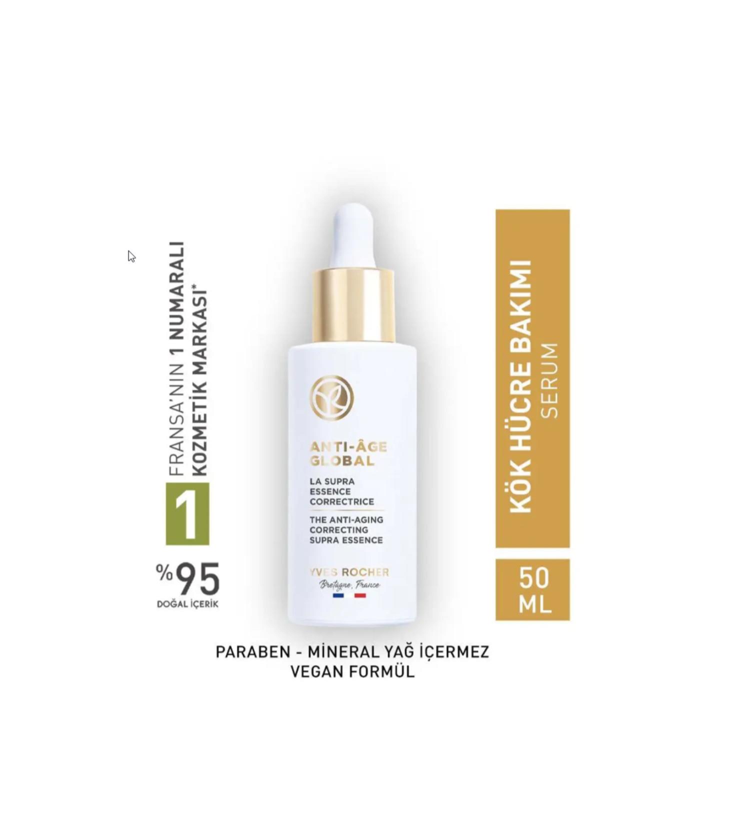 Yves Rocher Day Serum - Renewing Anti-Aging Herbal Stem Cell Care / Anti-Age Global 50 ML - Buy Online on GoSupps.com