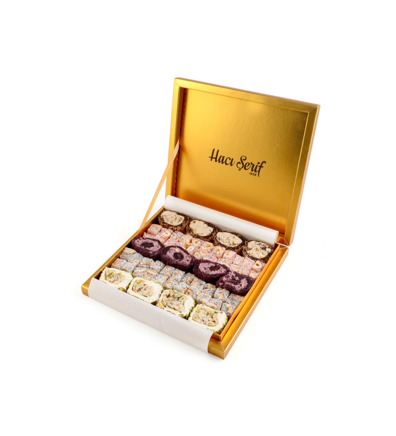 Haci Serif Sultan Turkish Delight - Double Roasted Turkish Delight 750g Gold Box