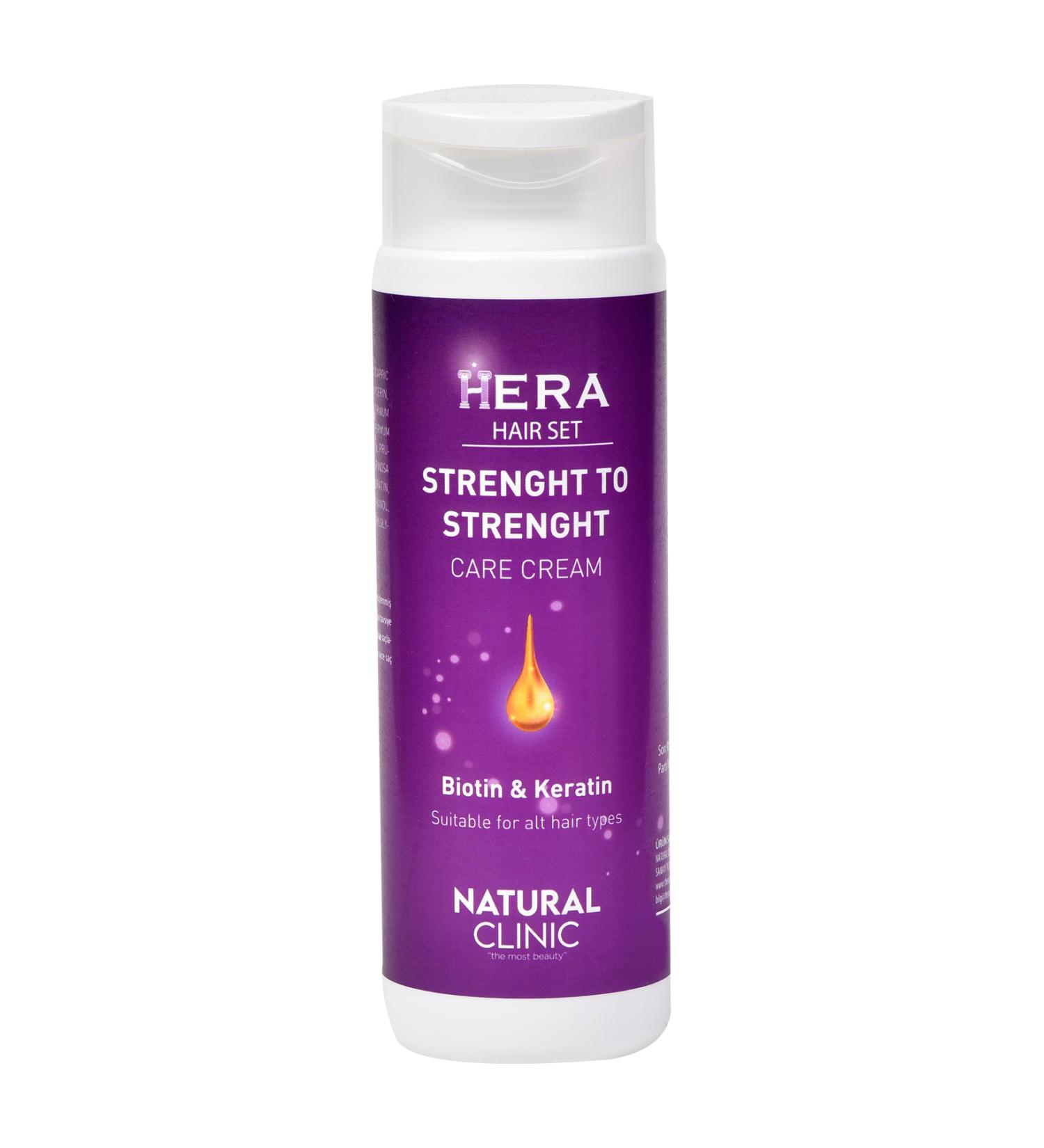 NATURAL CLINIC Hera Keratin Biotin Repairing Hair Care Cream 250 Ml Damaged and Damaged Hair