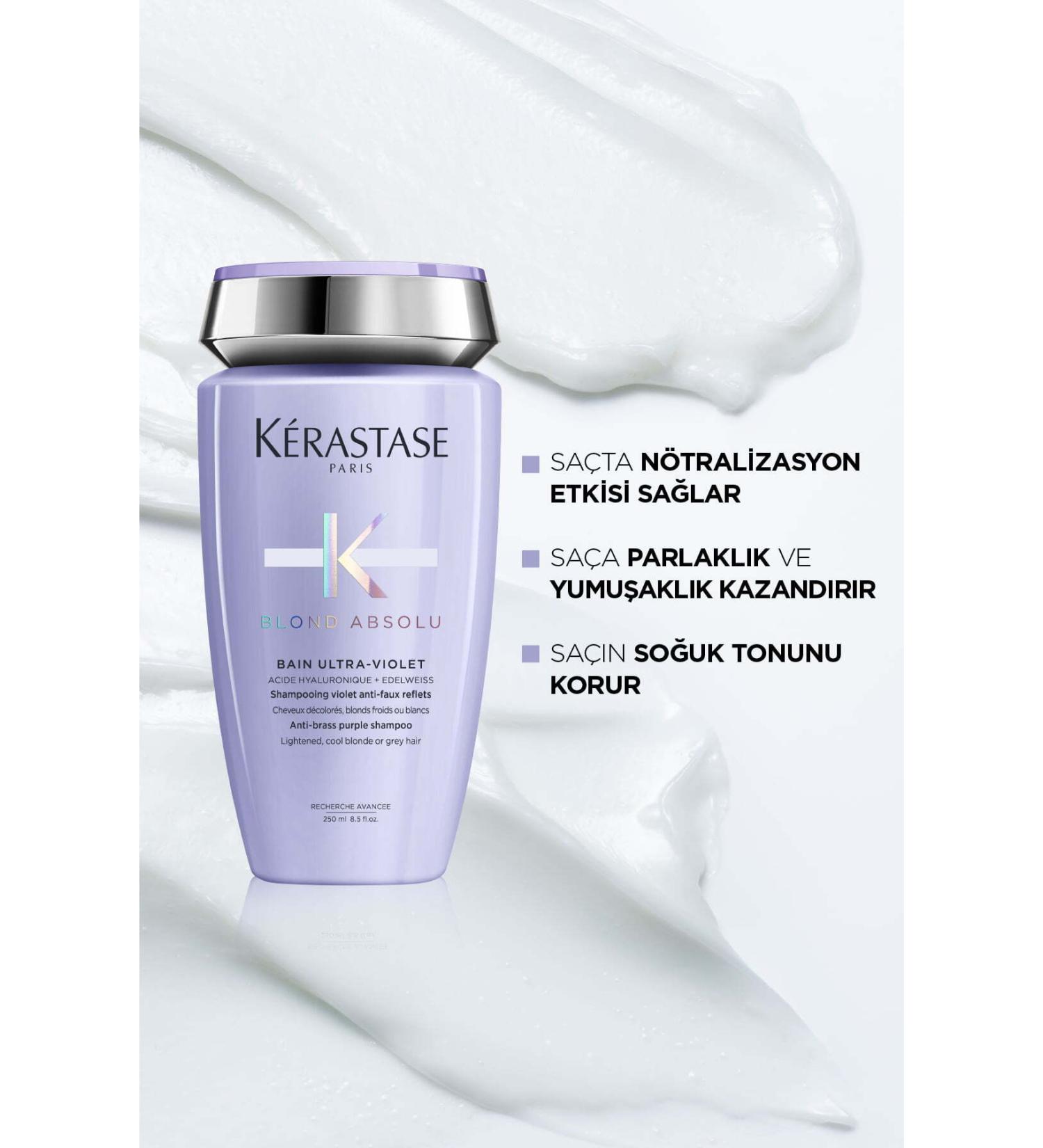 Kerastase Blond Absolu Bain Ultra-violet Ideal Shampoo for Cool Blonde and Grey Hair250ml-6512301- - Buy Online on GoSupps.com