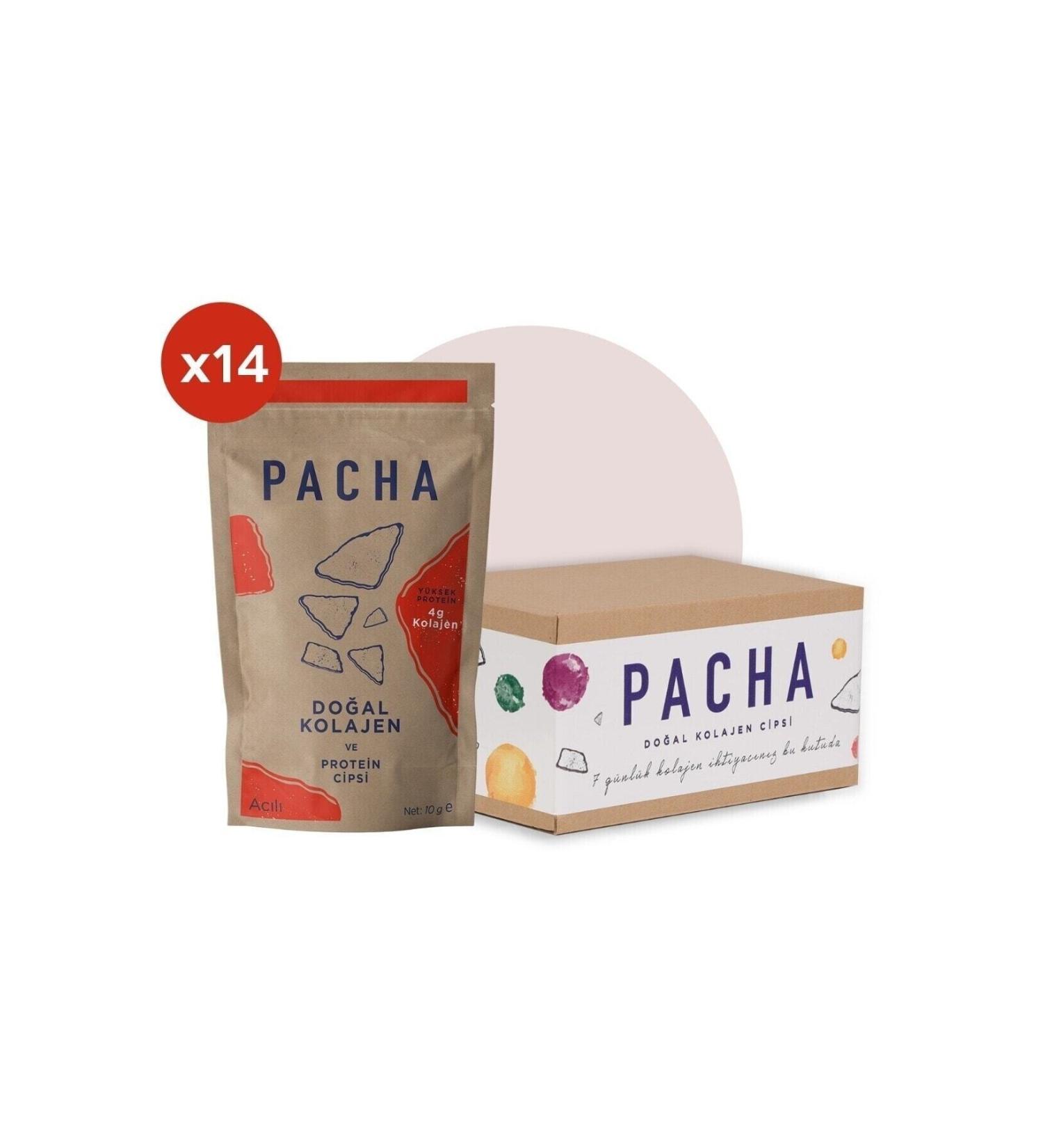 PACHA Natural Collagen and Protein Chips | Spicy | Pack of 14