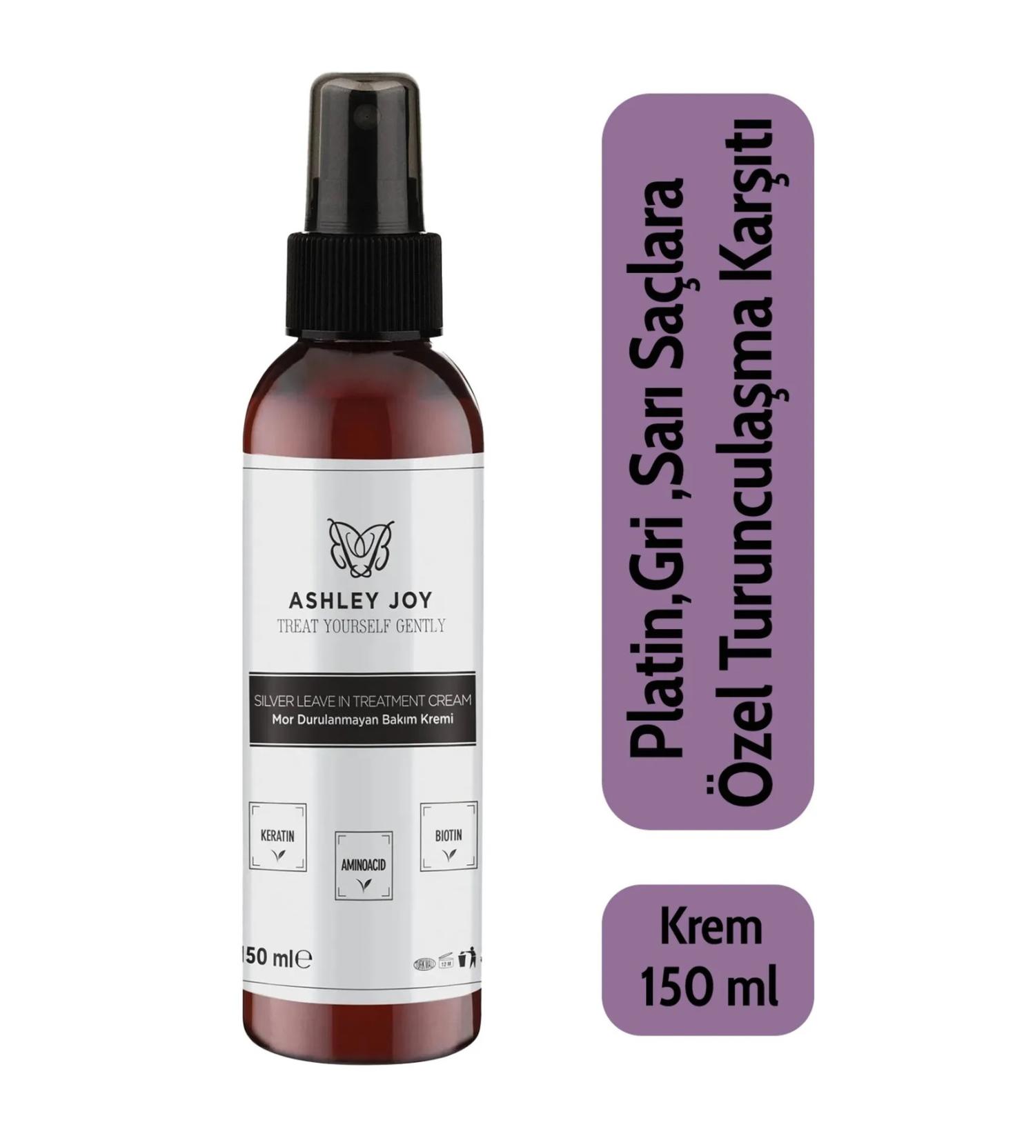 Ashley Joy Platinum Grey Anti-Orange Keratin Leave-In Purple Hair Conditioner
