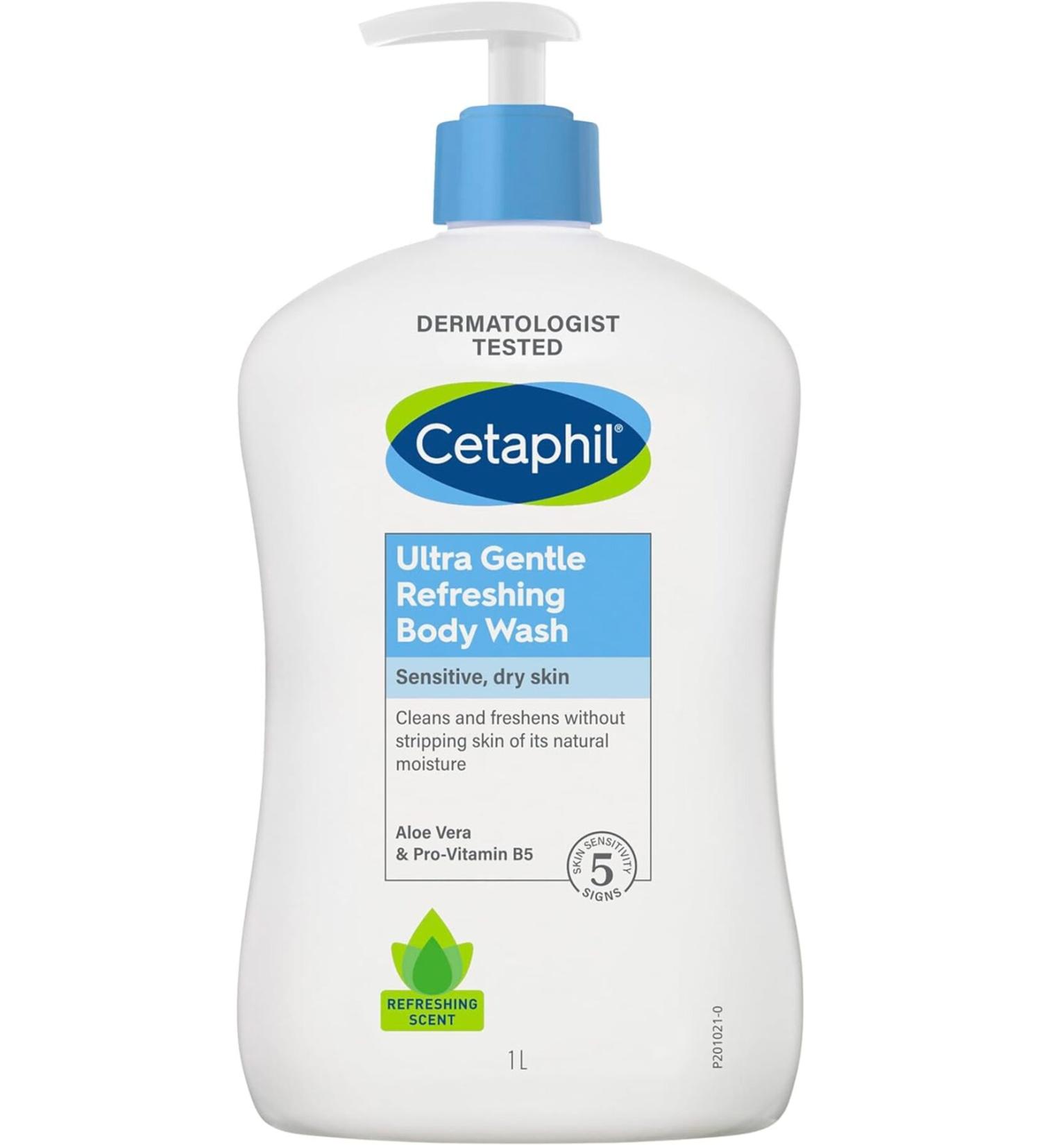 Cetaphil Ultra Gentle Refreshing Body Wash Sensitive Dry Skin Body Wash Gel 1 Liter - Buy Online on GoSupps.com