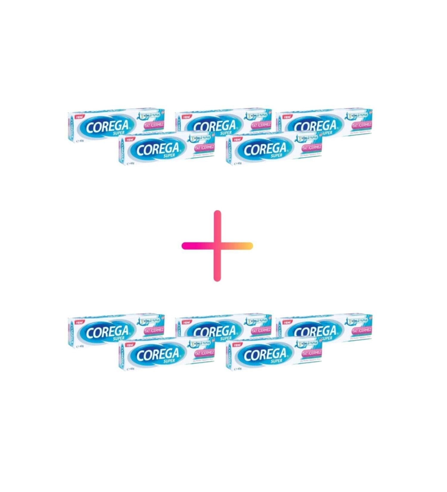 Corega Super Denture Adhesive Cream Flavorless 40g X 10 Boxes