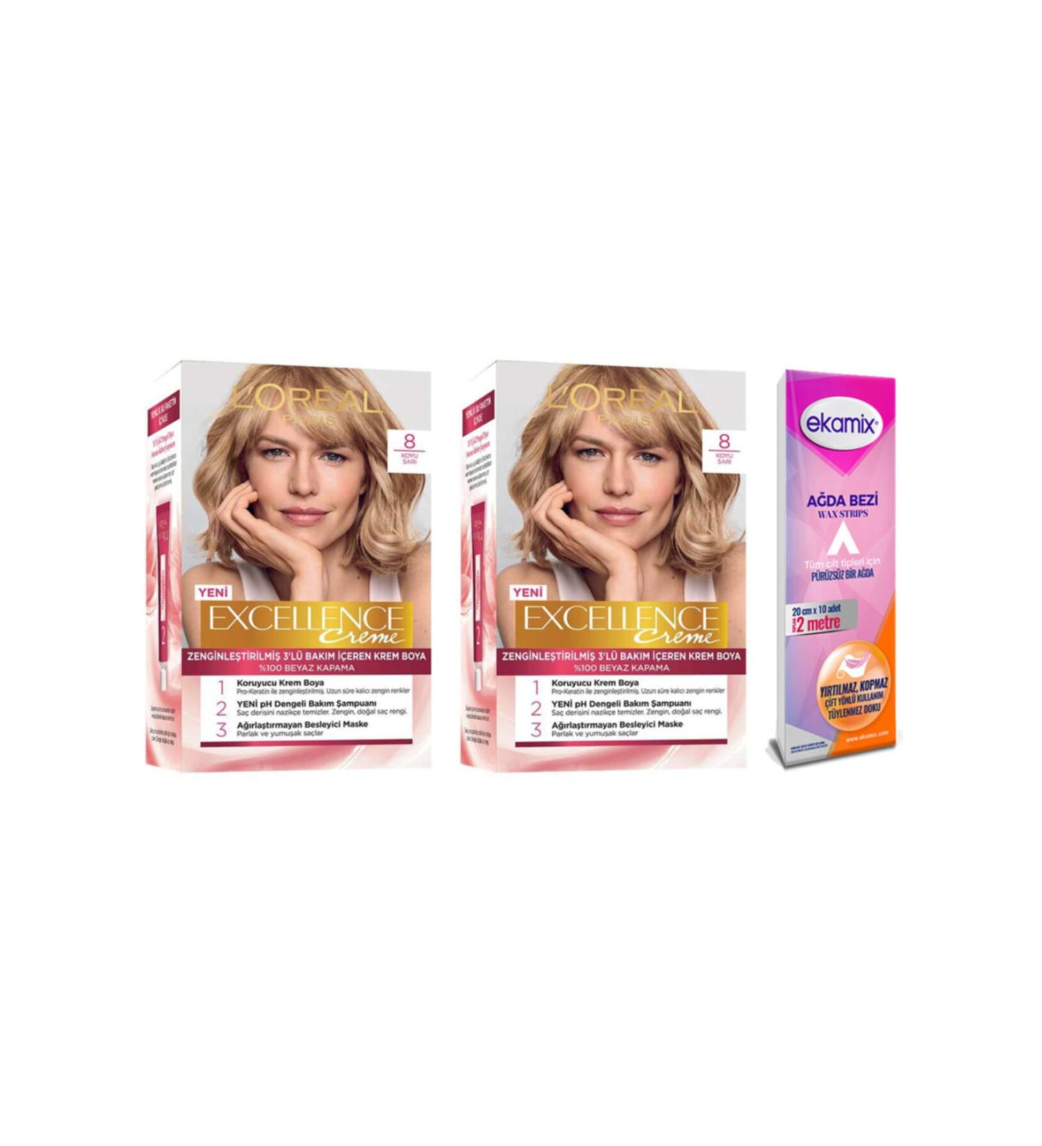 L'Oreal Paris Excellence Creme Paint 8 Dark Blonde 2 Pieces