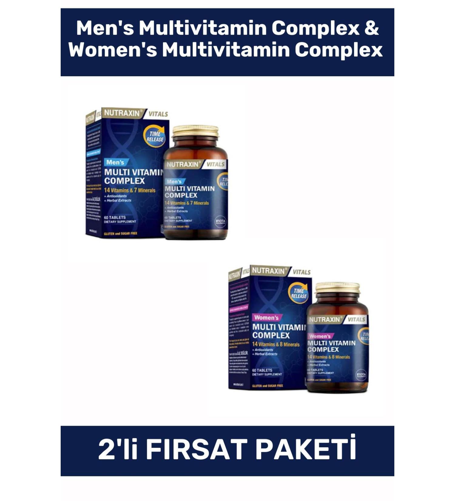 Nutraxin Men's Multivitamin Complex & Women's Multivitamin Complex & Omega-3 2000 mg