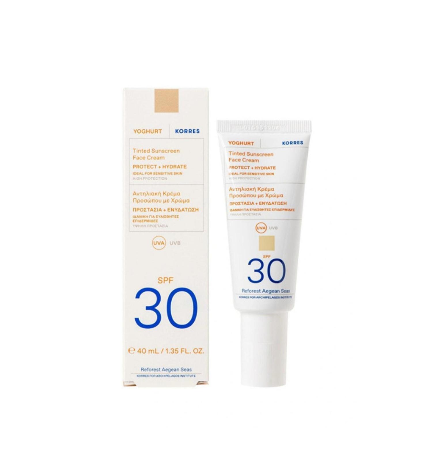 Korres 24 Hour Active Moisturizing Face Sunscreen Spf30 Tinted Cream 40 ml