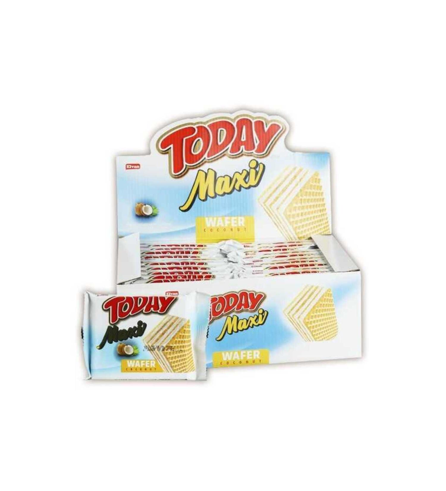 Elvan Today Maxi Coconut Wafer 38 Gr. 24 Pieces (1 Box)
