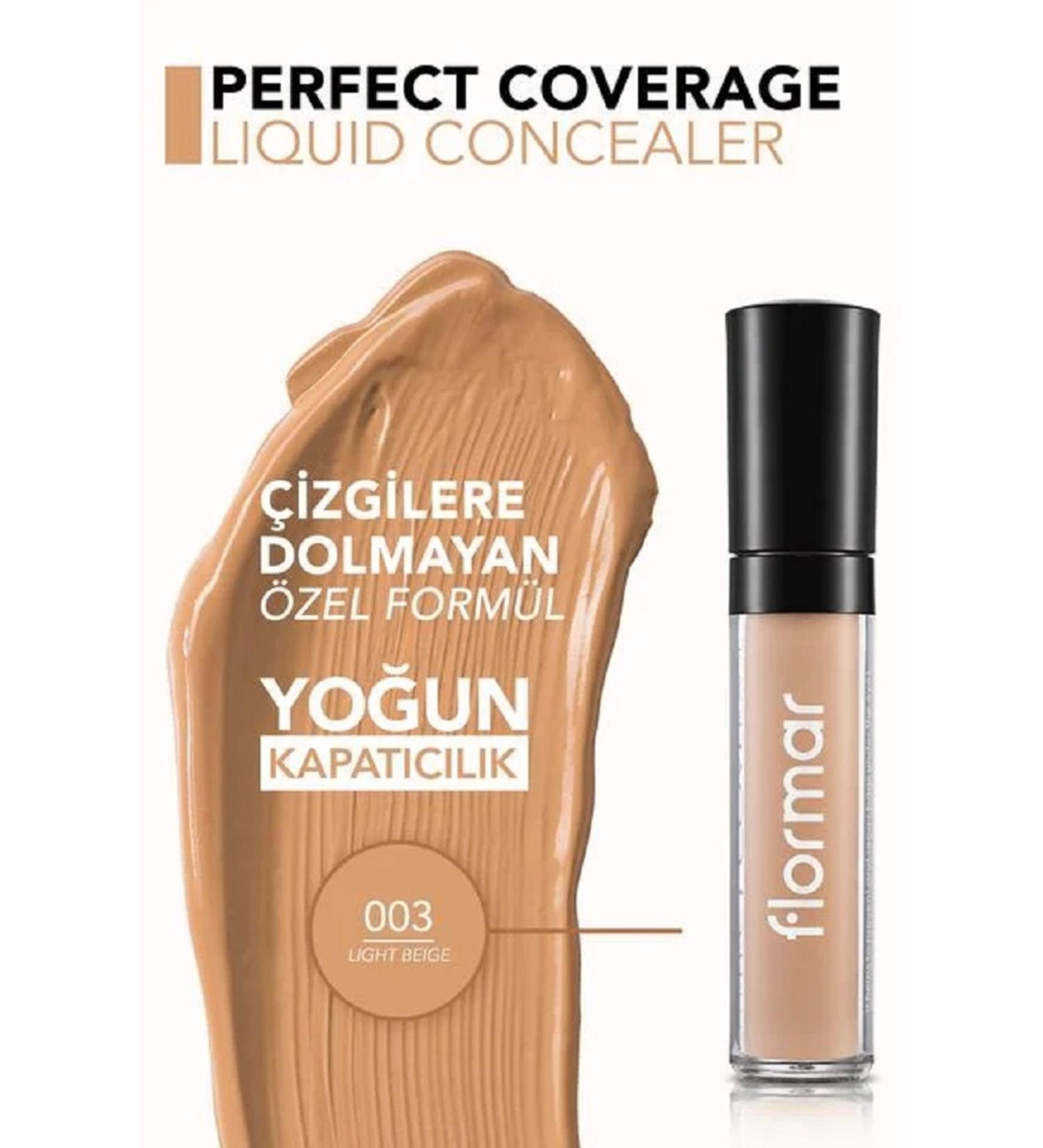 Flormar Perfect Coverage Liquid Concealer | 003 LIGHT BEIGE