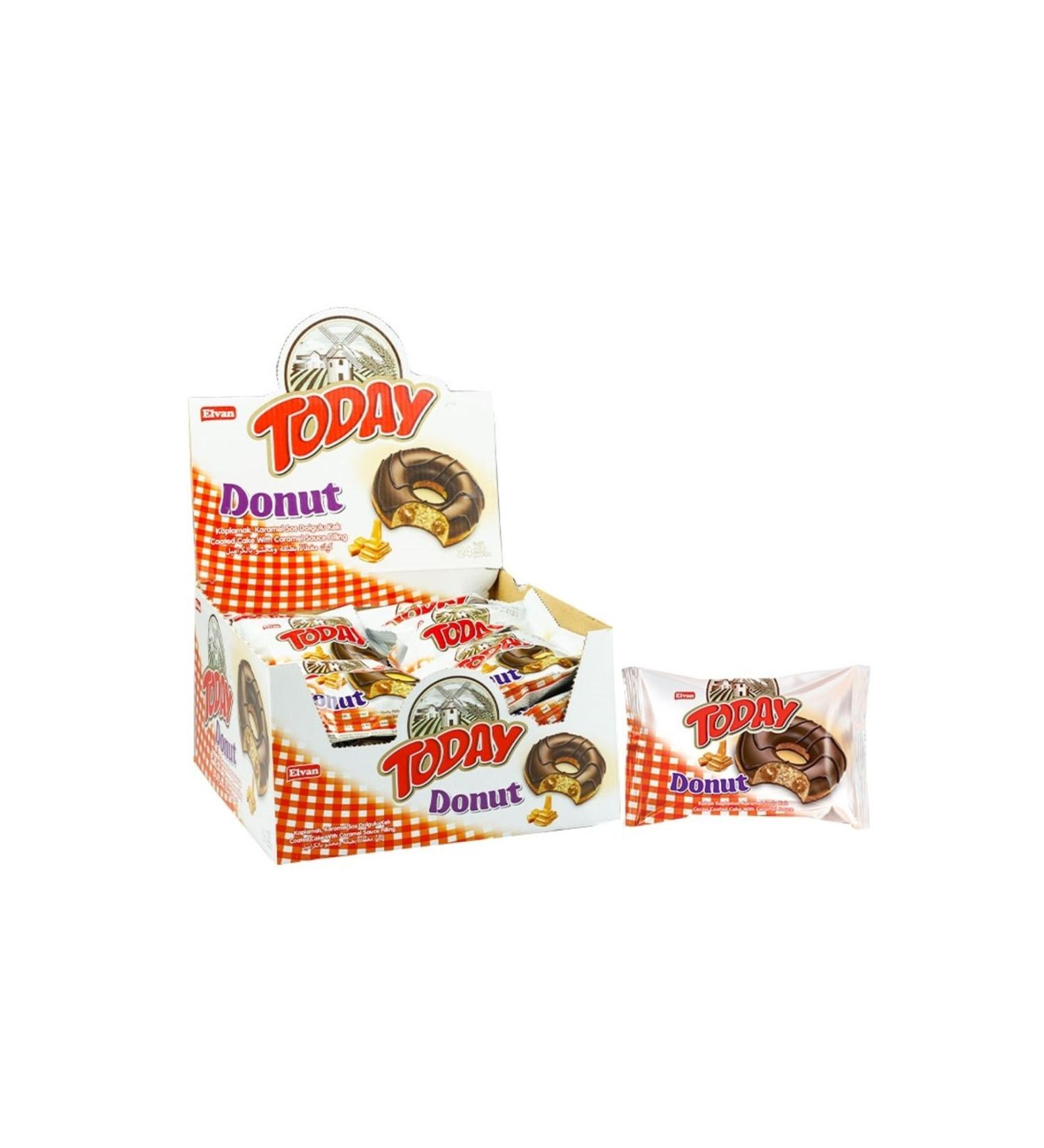 Elvan Today Donut Cake Caramel 35 Gr. 24 Pieces (1 Box) - Buy Online on GoSupps.com