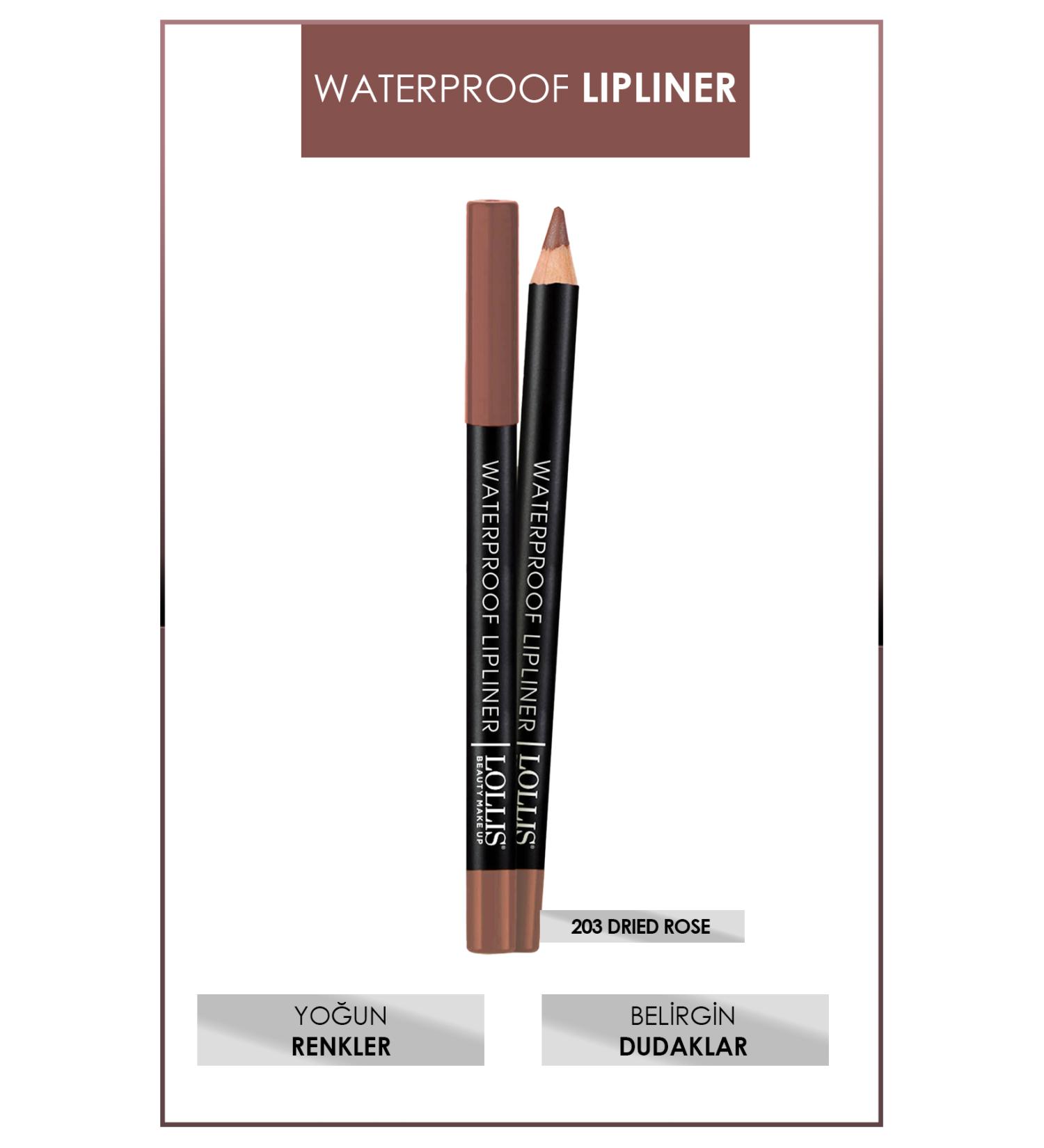Lollis Waterproof Lipliner 203 Dried Rose / Waterproof Lip Pencil 203 Dried Rose - Buy Online on GoSupps.com