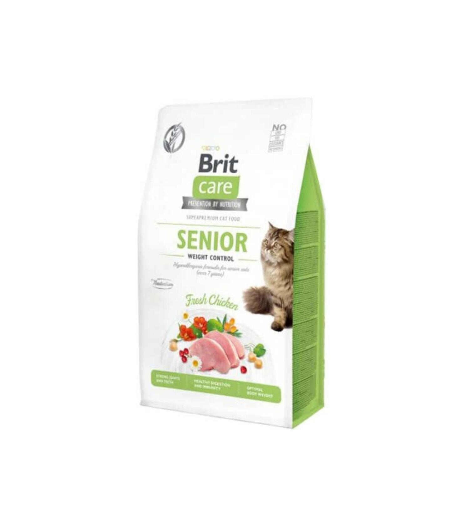 Brit Care Senior Weight Control Low Calorie Old Cat Food 2 Kg
