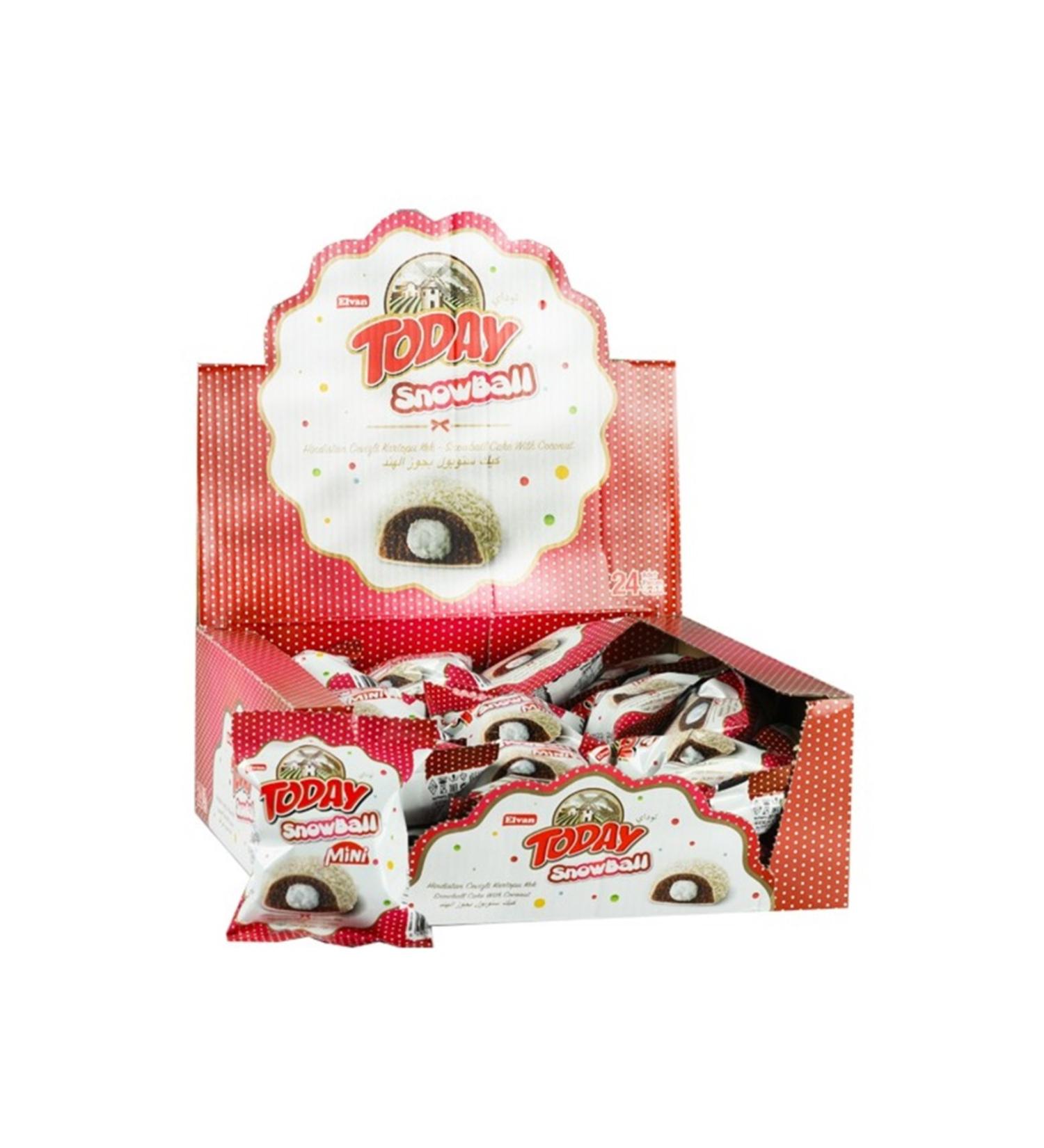Elvan Today Snowball Mini Coconut Cake 25 Gr. 24 Pieces (1 Box) - Buy Online on GoSupps.com