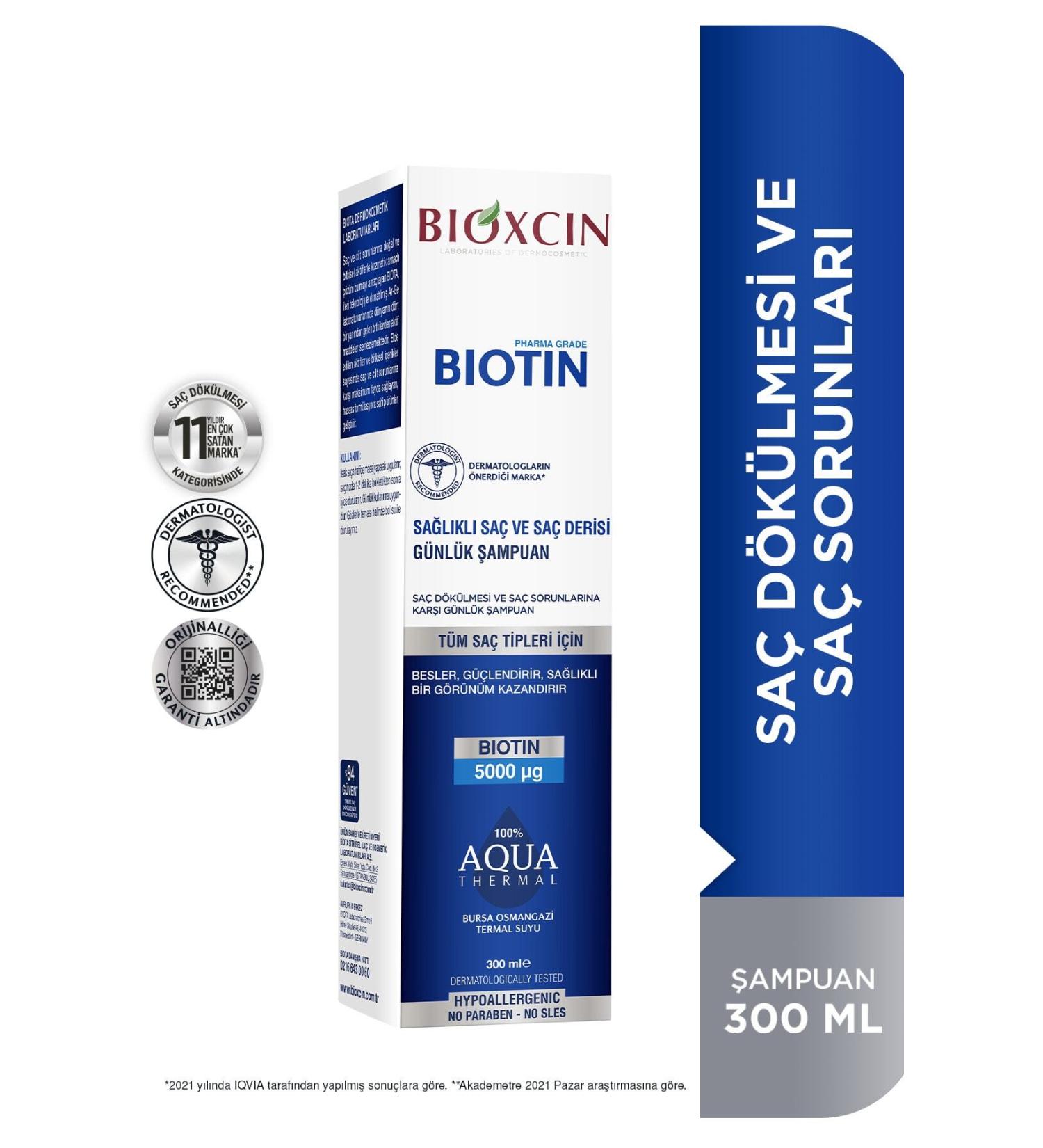 Bioxcin Biotin Shampoo 300 ml Sensitive Scalp Soothing Daily Shampoo