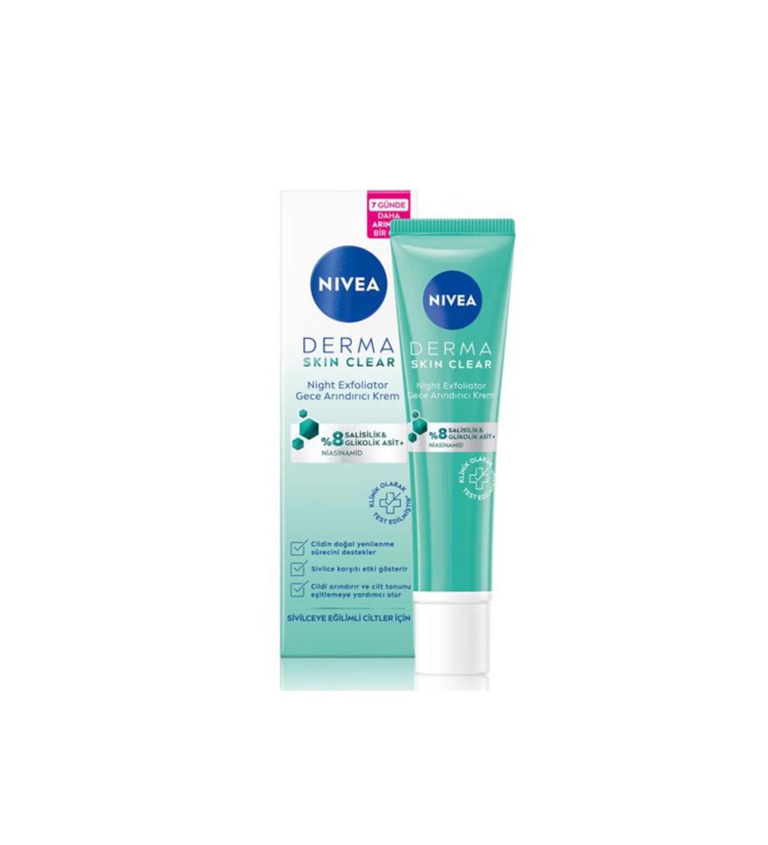 NIVEA Derma Skin Clear Night Exfoliator Night Purifying Cream 40 ml