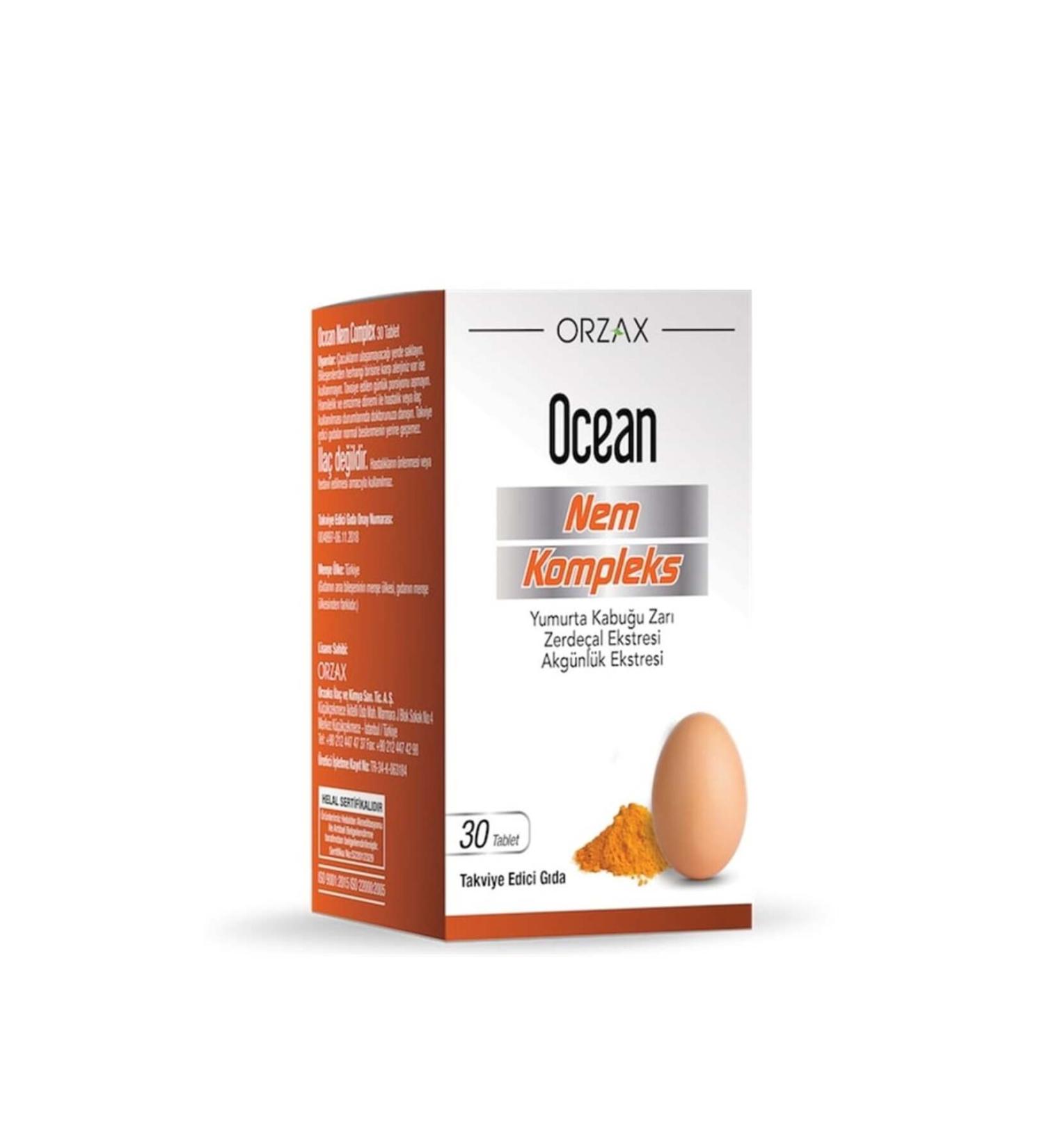 Ocean Moisture Complex Egg Shell Membrane 30 Tablets Herbal Supplement Containing Frankincense and Turmeric....