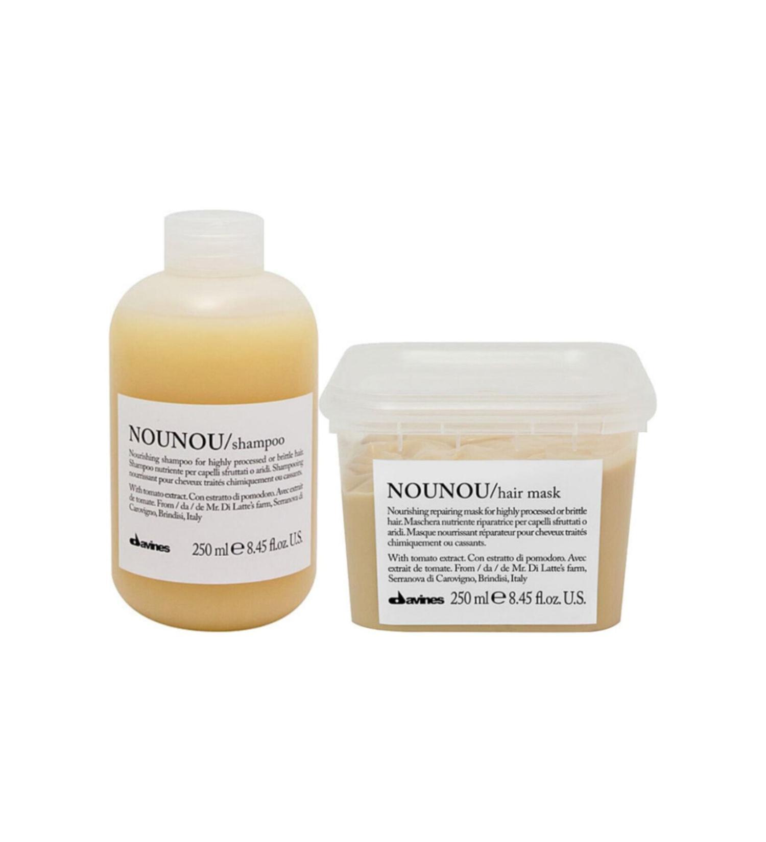 Davines DAVINES Nounou Shampoo 250 Ml + Nounou Hair Mask 250 Ml Advantageous Package