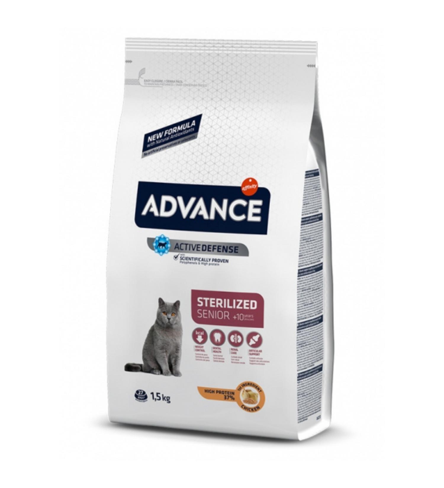 Advance Senior Chicken +10 Old Neutered Cat Food 1.5 Kg