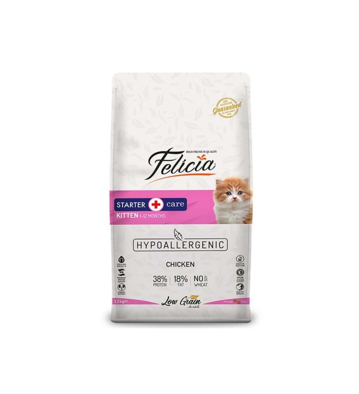 felica Low Grain Hypoallergenic Chicken Mother and Kitten Food 12 Kg