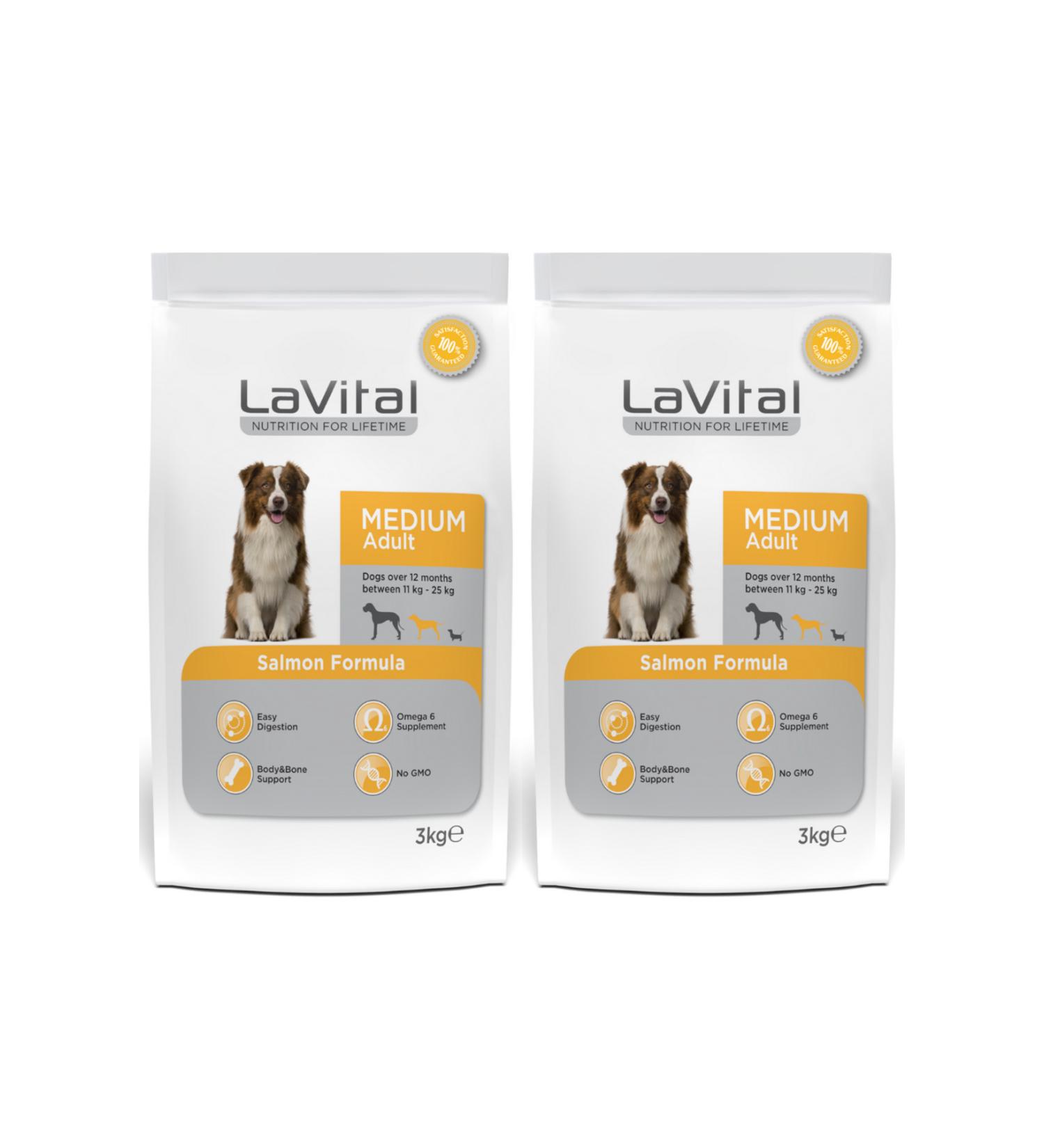 La Vital LaVital Salmon Medium Breed Adult Dog Food 3 kg - 2 Pieces